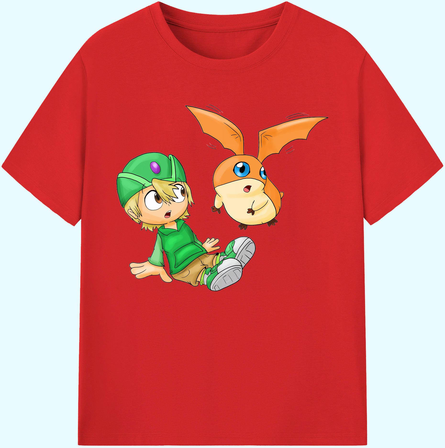 （画像用） Digimon デジタルモンスター/デジモン 綿100％ メンズ半袖Tシャツ｜肌触りやわらか＆通気性