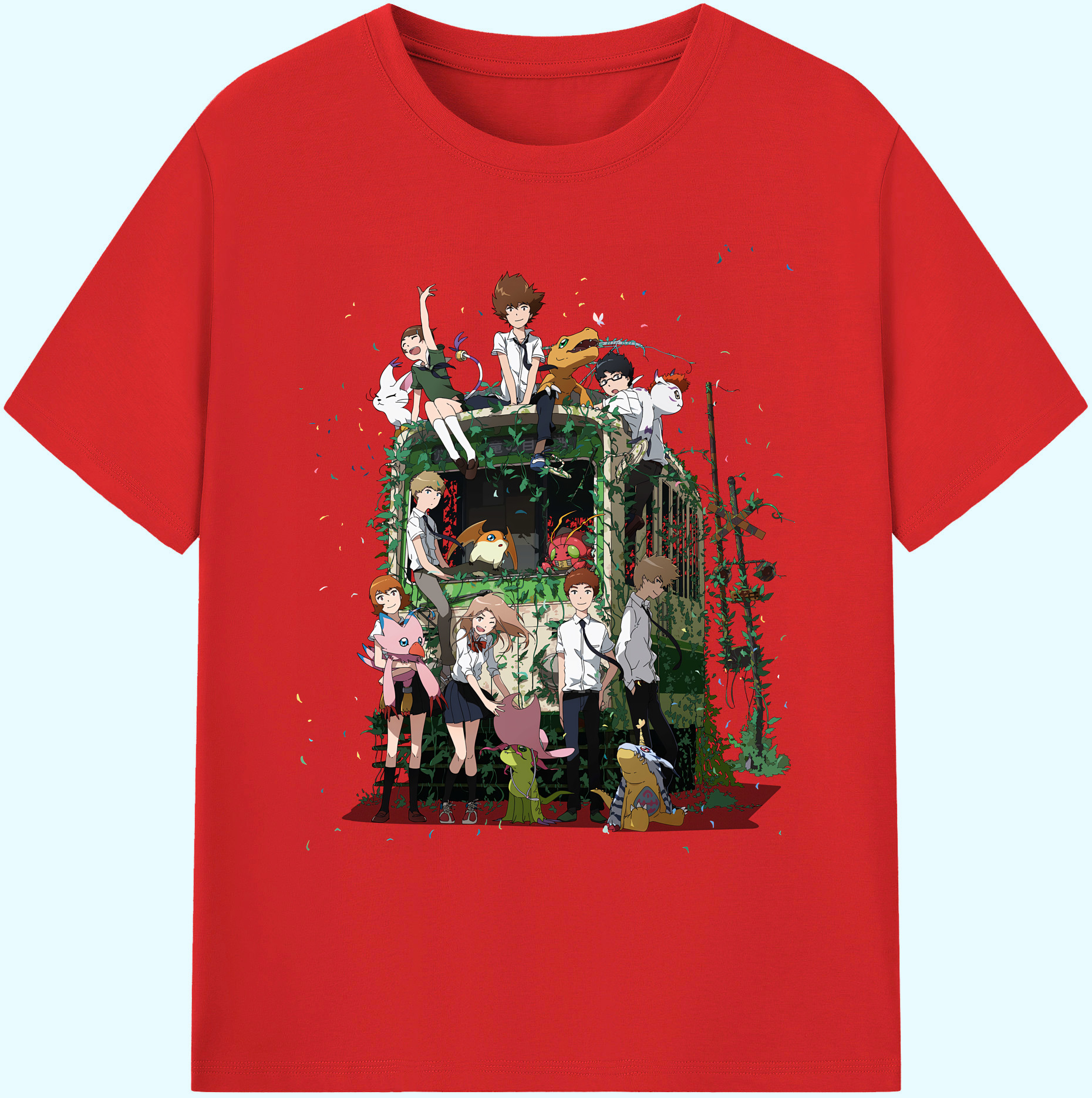 （画像用） Digimon デジタルモンスター/デジモン 綿100％ メンズ半袖Tシャツ｜肌触りやわらか＆通気性
