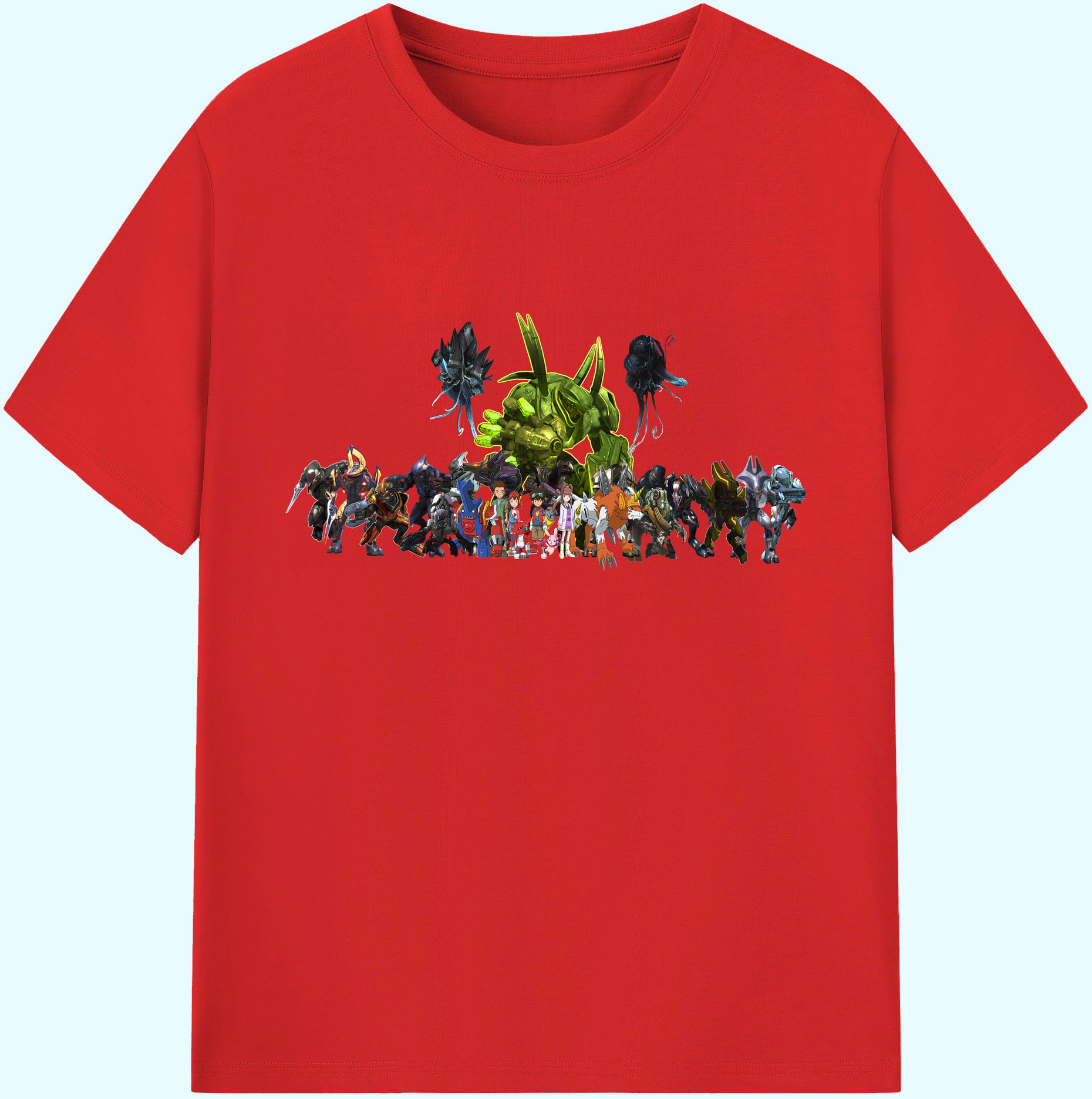 （画像用） Digimon デジタルモンスター/デジモン 綿100％ メンズ半袖Tシャツ｜肌触りやわらか＆通気性