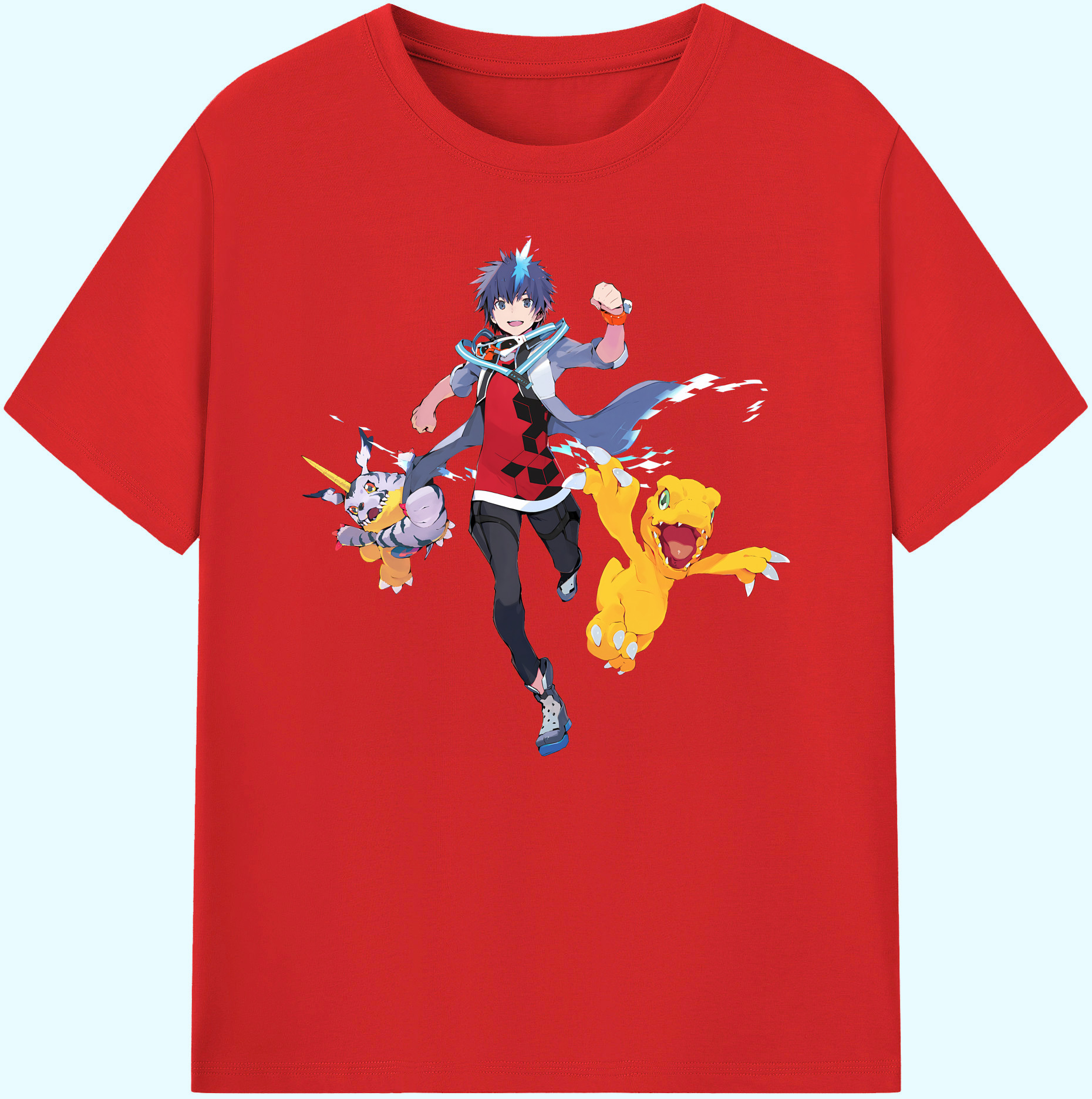 （画像用） Digimon デジタルモンスター/デジモン 綿100％ メンズ半袖Tシャツ｜肌触りやわらか＆通気性