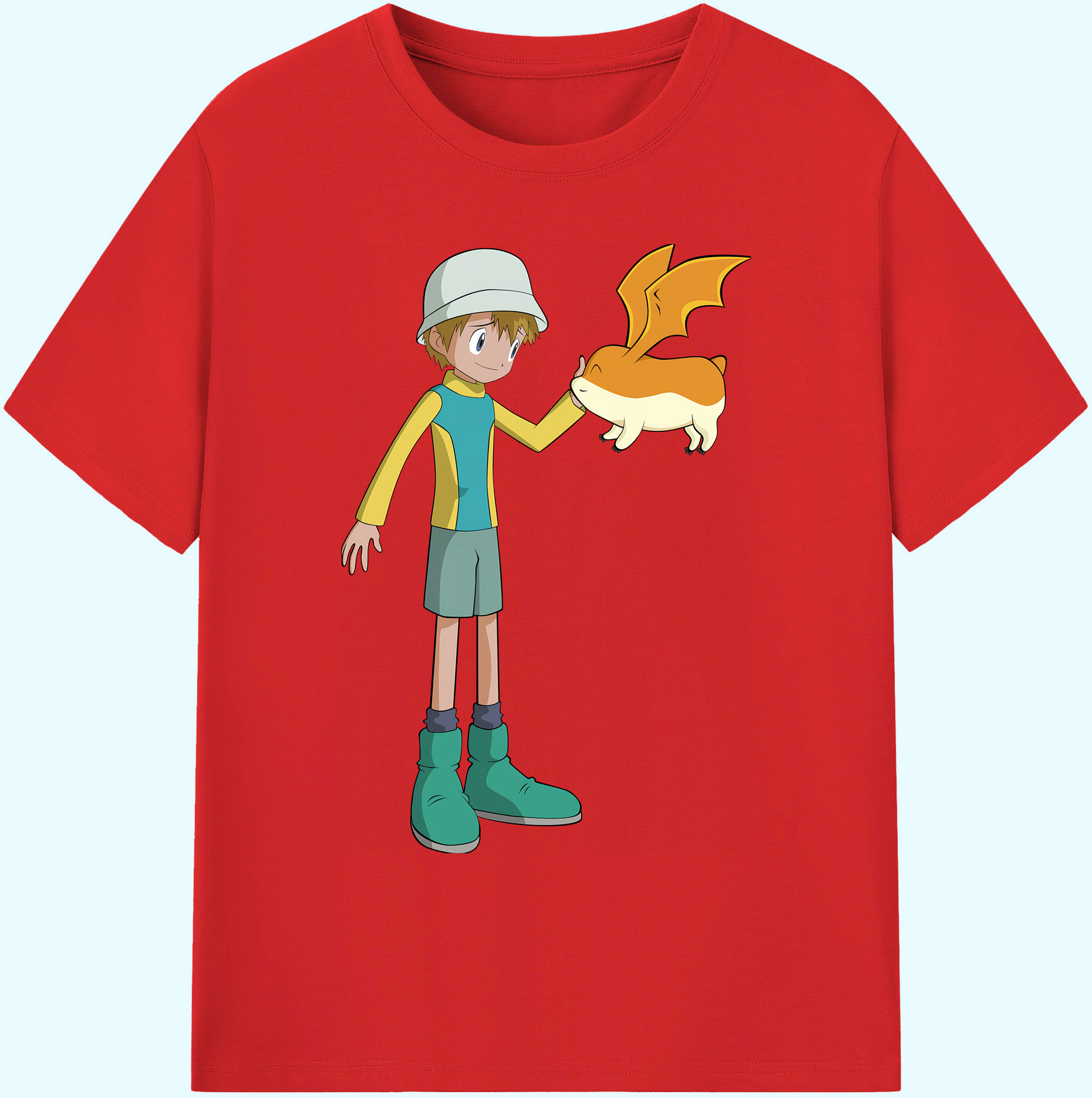（画像用） Digimon デジタルモンスター/デジモン 綿100％ メンズ半袖Tシャツ｜肌触りやわらか＆通気性