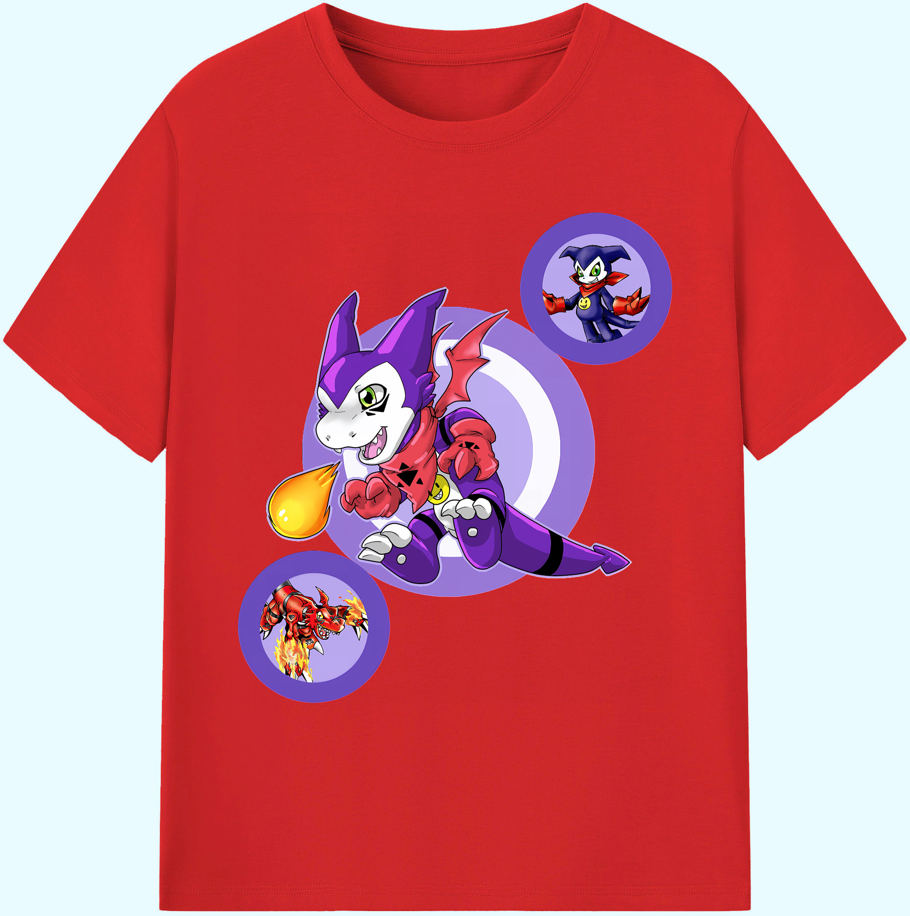 （画像用） Digimon デジタルモンスター/デジモン 綿100％ メンズ半袖Tシャツ｜肌触りやわらか＆通気性