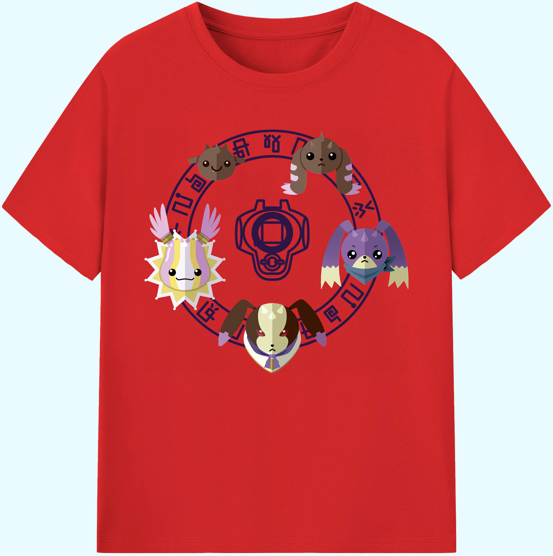 （画像用） Digimon デジタルモンスター/デジモン 綿100％ メンズ半袖Tシャツ｜肌触りやわらか＆通気性