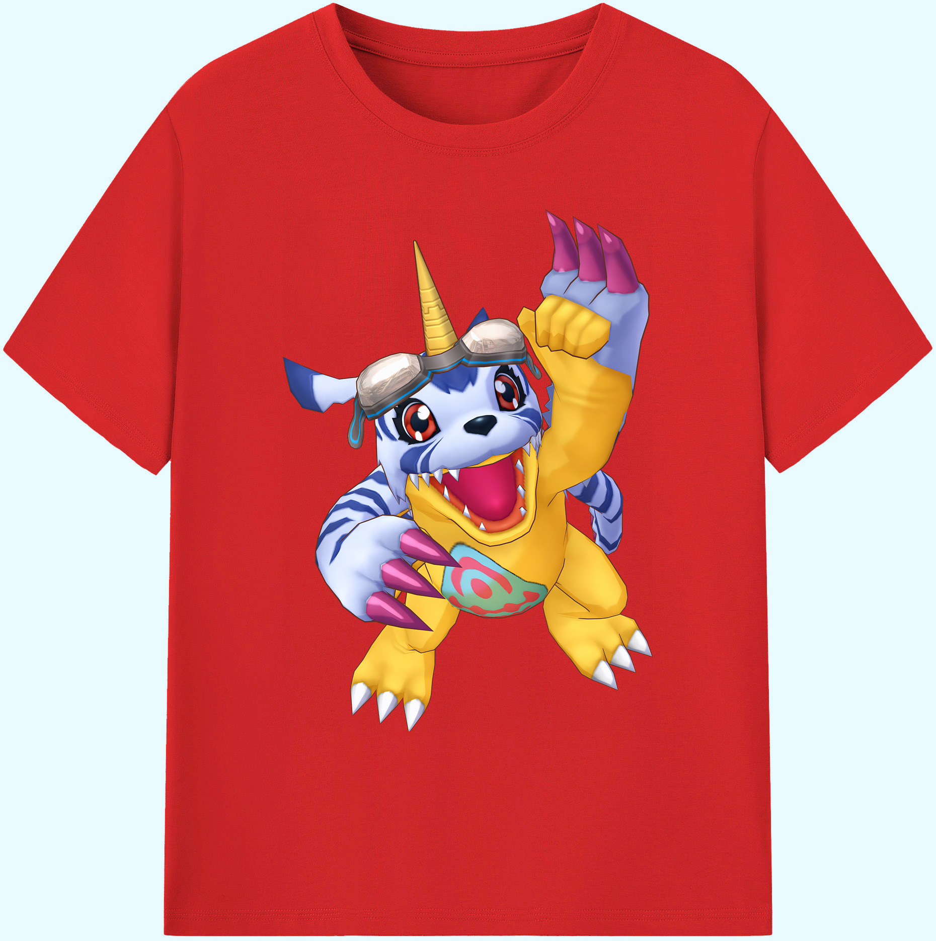 （画像用） Digimon デジタルモンスター/デジモン 綿100％ メンズ半袖Tシャツ｜肌触りやわらか＆通気性