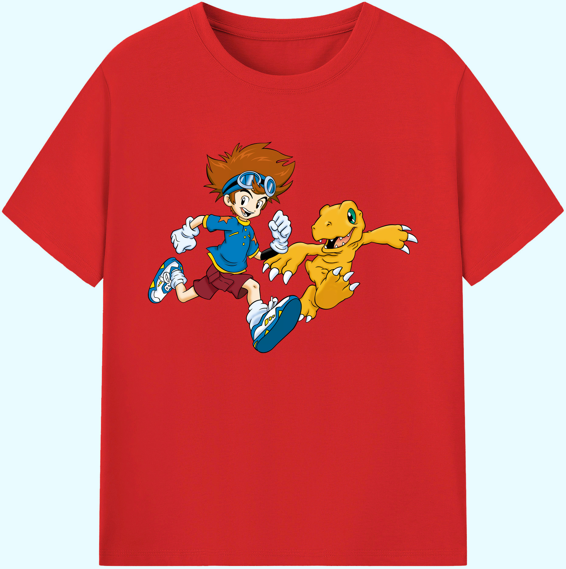 （画像用） Digimon デジタルモンスター/デジモン 綿100％ メンズ半袖Tシャツ｜肌触りやわらか＆通気性