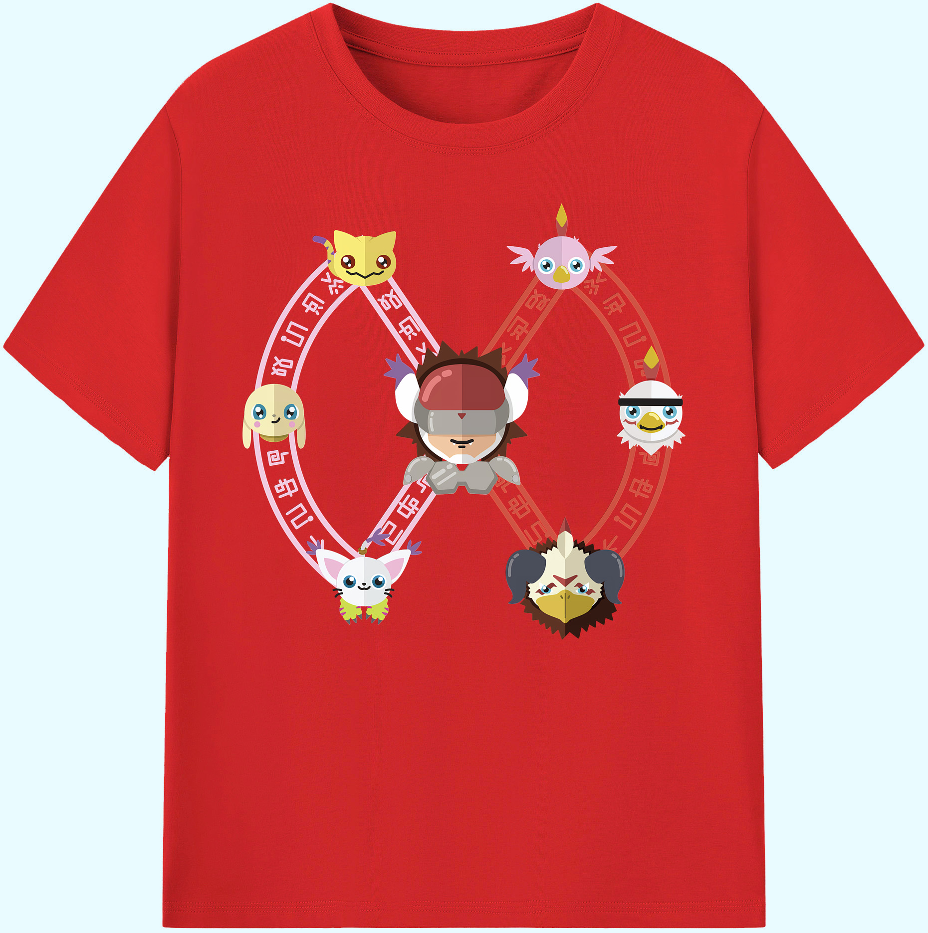 （画像用） Digimon デジタルモンスター/デジモン 綿100％ メンズ半袖Tシャツ｜肌触りやわらか＆通気性