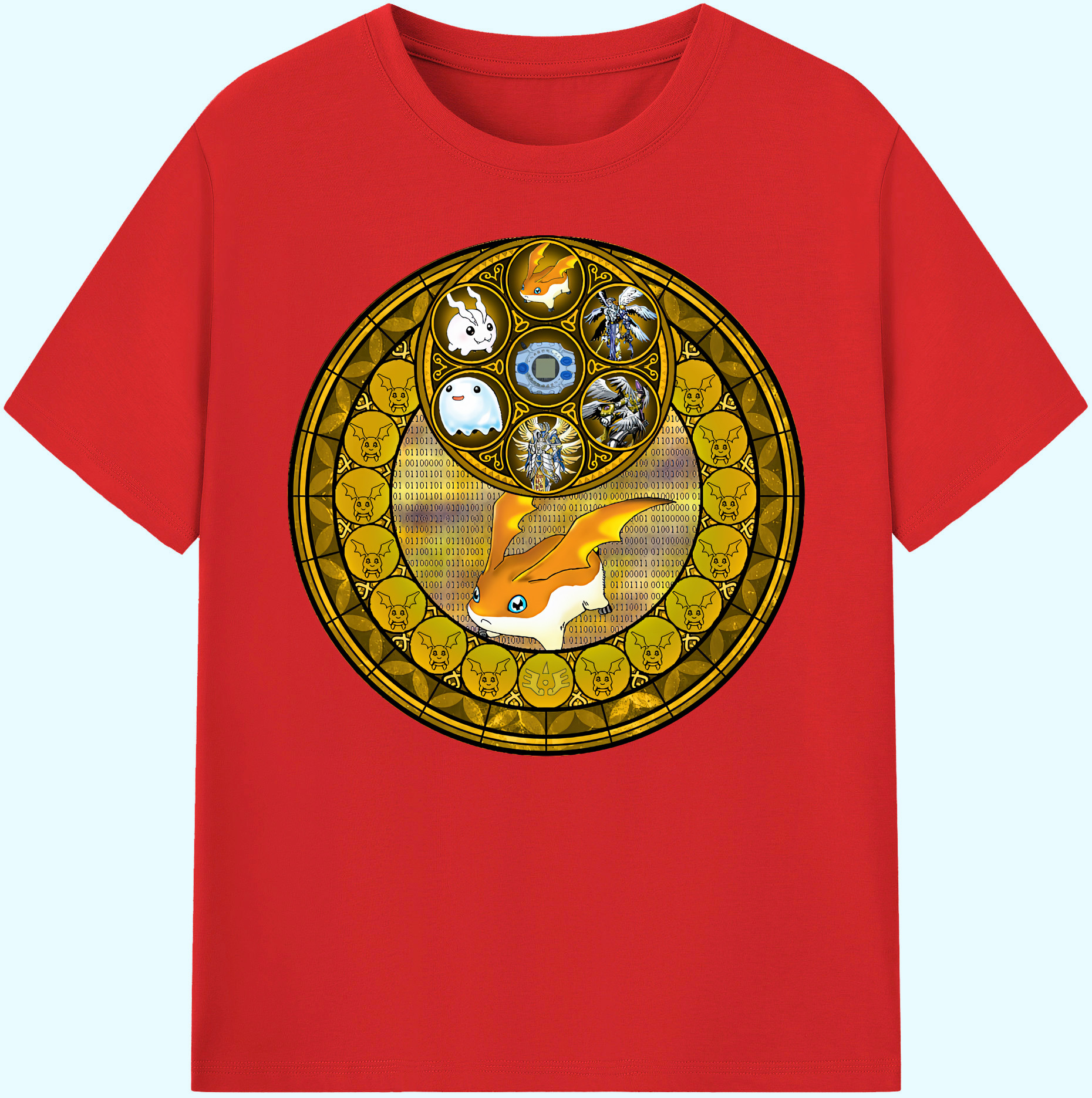 （画像用） Digimon デジタルモンスター/デジモン 綿100％ メンズ半袖Tシャツ｜肌触りやわらか＆通気性