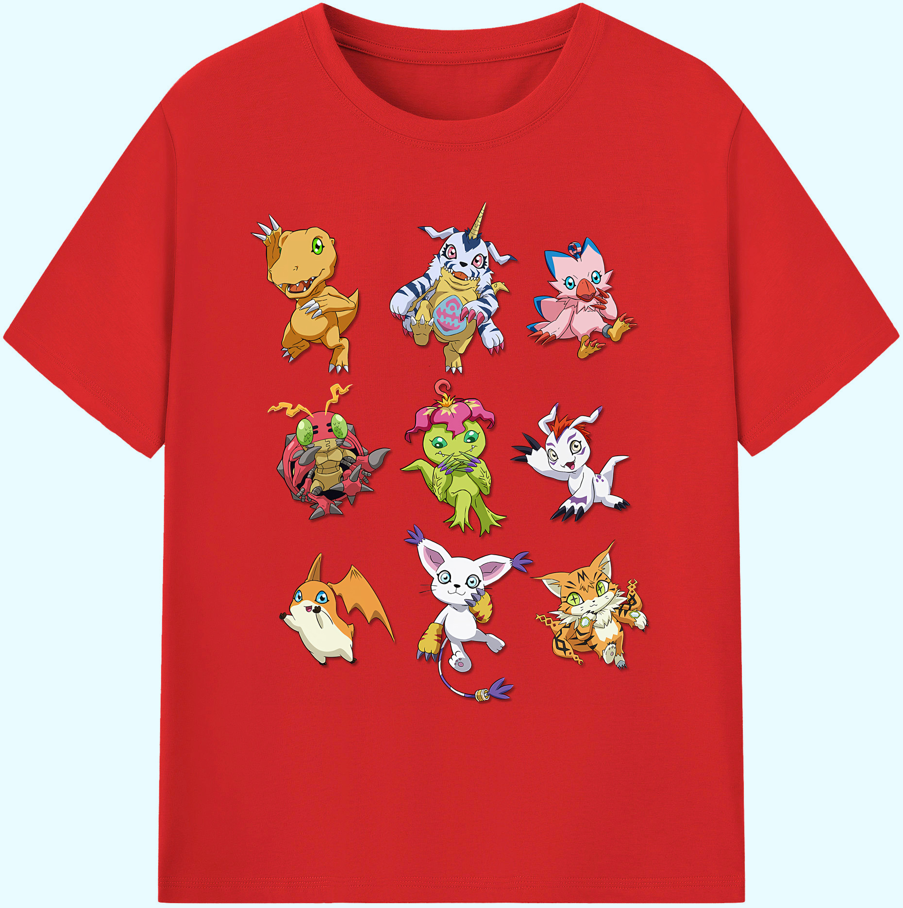 （画像用） Digimon デジタルモンスター/デジモン 綿100％ メンズ半袖Tシャツ｜肌触りやわらか＆通気性