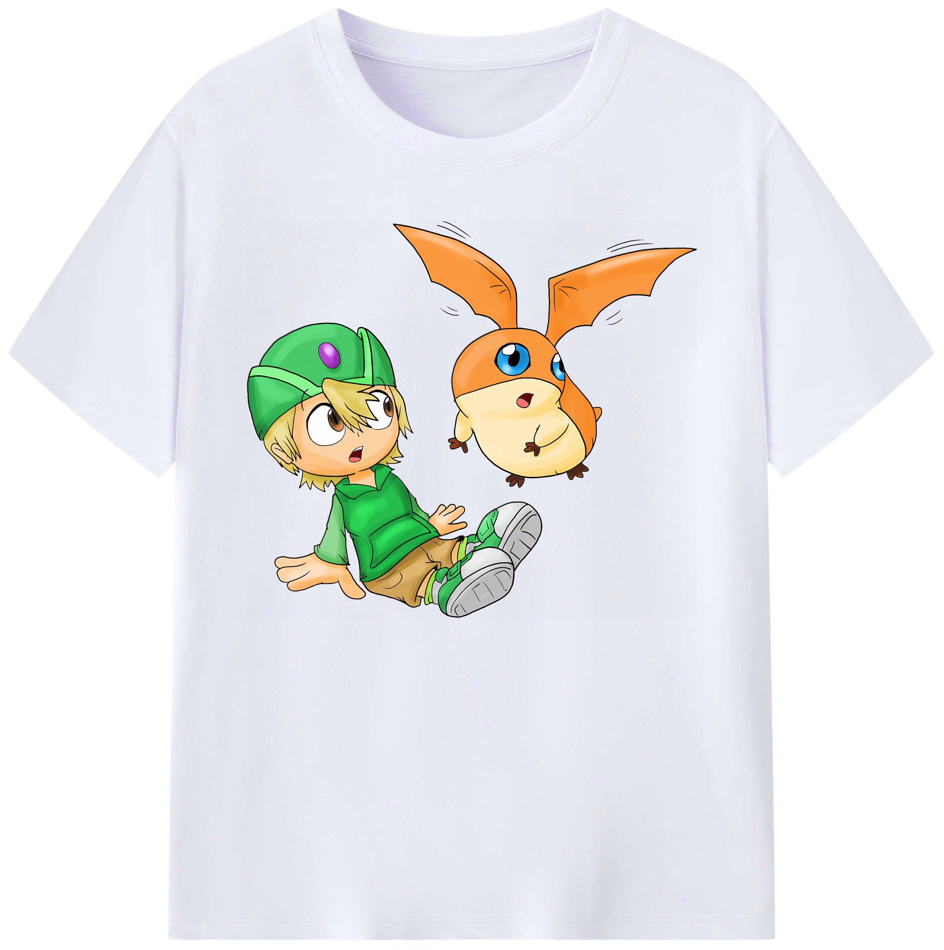 （画像用） Digimon デジタルモンスター/デジモン 綿100％ メンズ半袖Tシャツ｜肌触りやわらか＆通気性