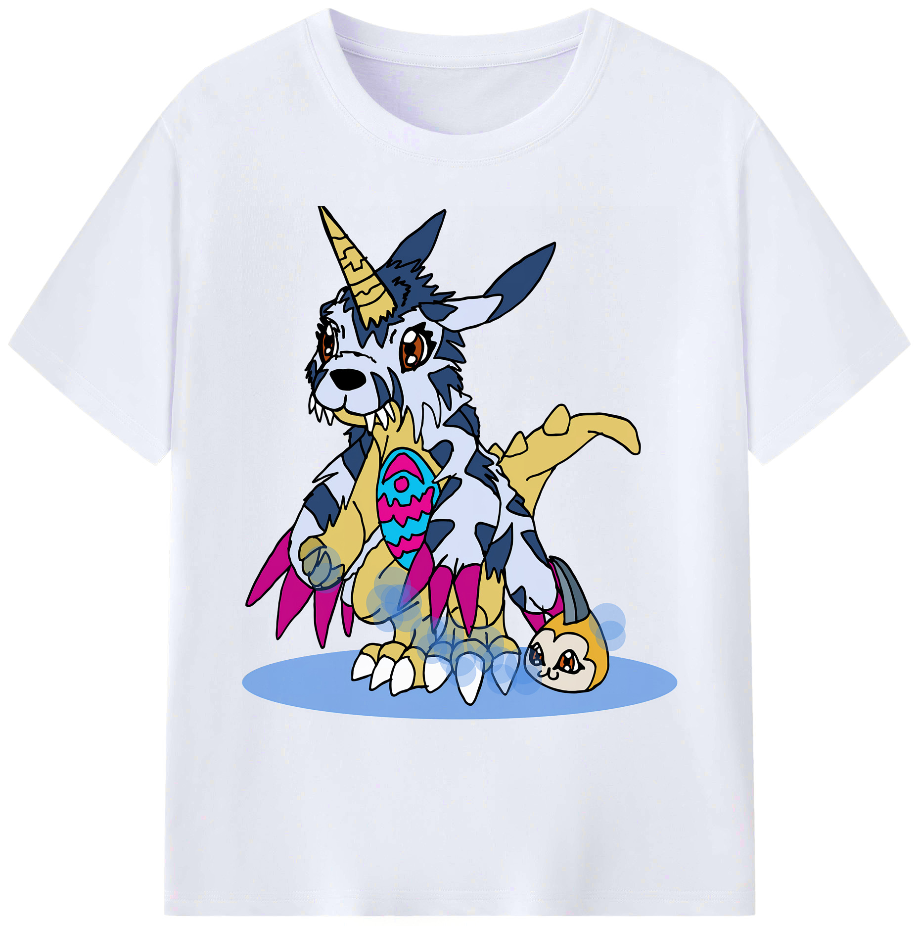 （画像用） Digimon デジタルモンスター/デジモン 綿100％ メンズ半袖Tシャツ｜肌触りやわらか＆通気性