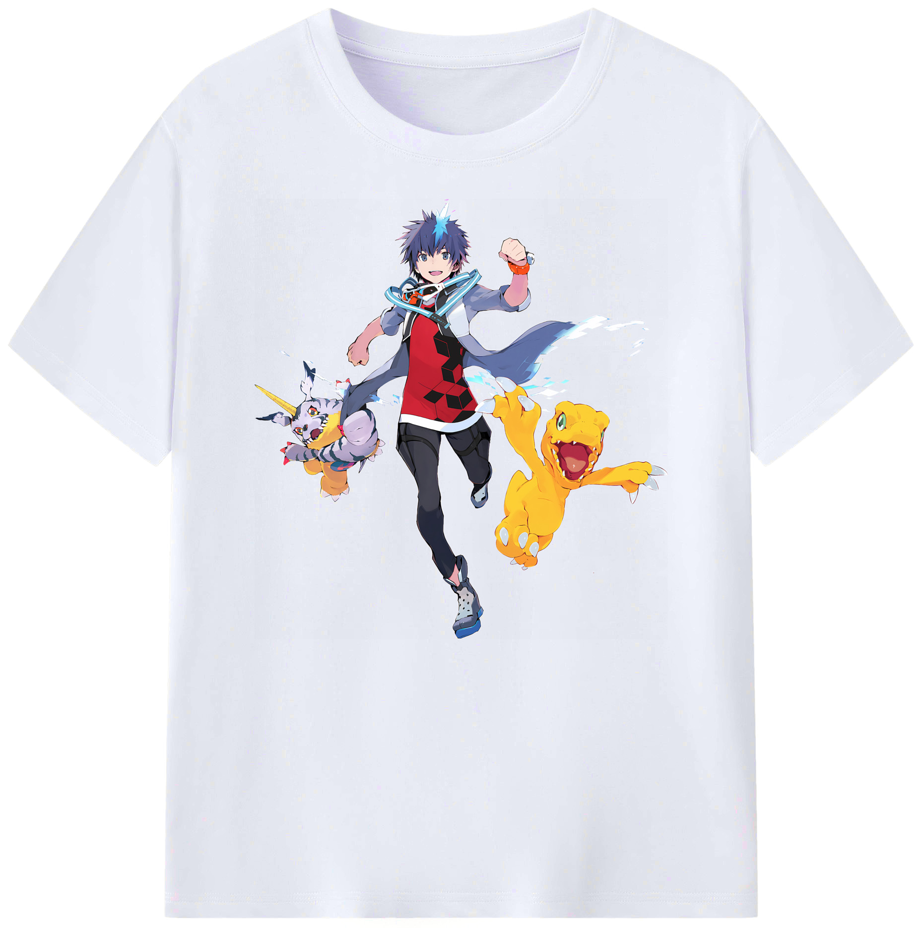 （画像用） Digimon デジタルモンスター/デジモン 綿100％ メンズ半袖Tシャツ｜肌触りやわらか＆通気性
