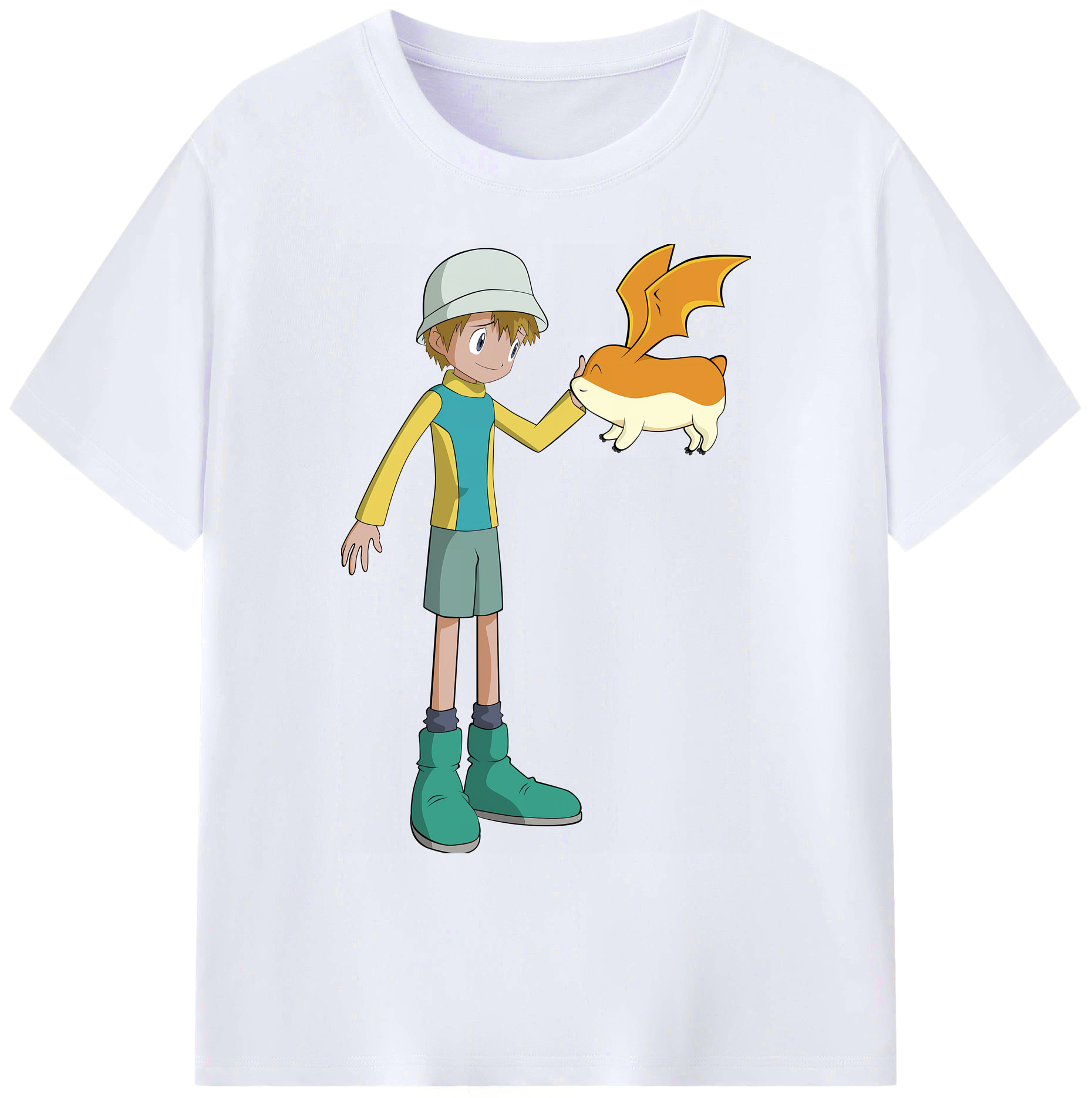 （画像用） Digimon デジタルモンスター/デジモン 綿100％ メンズ半袖Tシャツ｜肌触りやわらか＆通気性