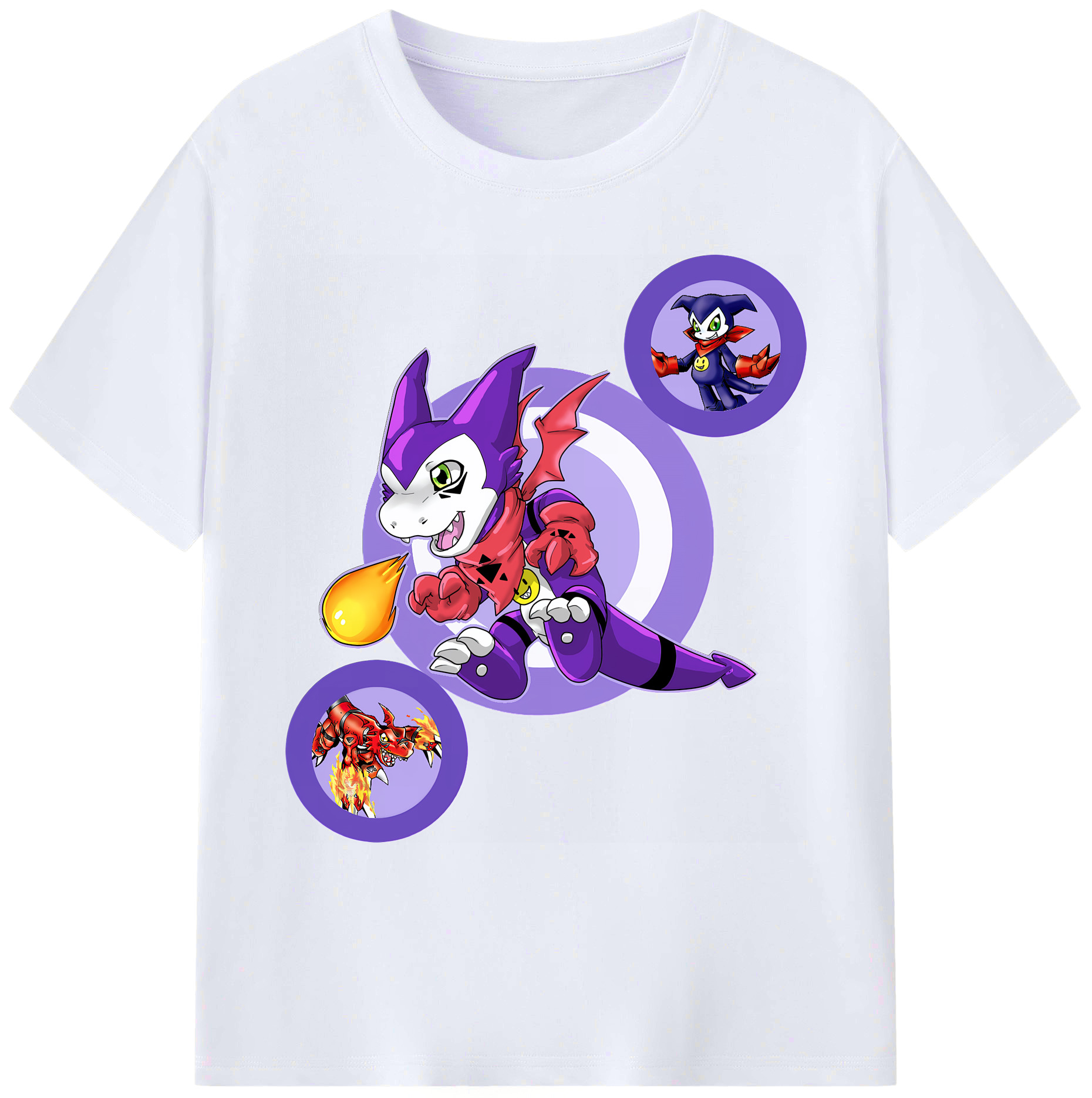 （画像用） Digimon デジタルモンスター/デジモン 綿100％ メンズ半袖Tシャツ｜肌触りやわらか＆通気性