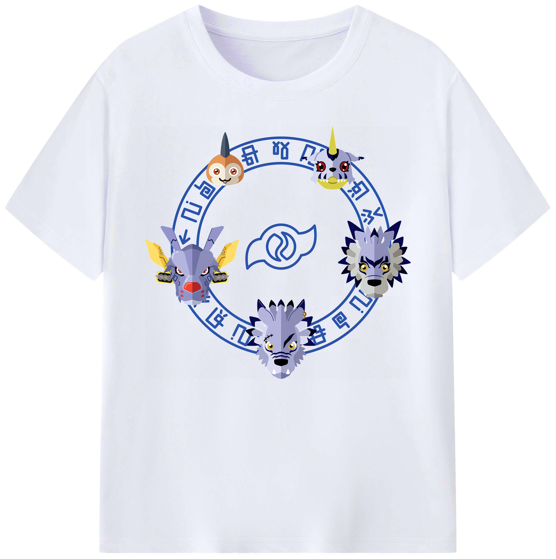 （画像用） Digimon デジタルモンスター/デジモン 綿100％ メンズ半袖Tシャツ｜肌触りやわらか＆通気性