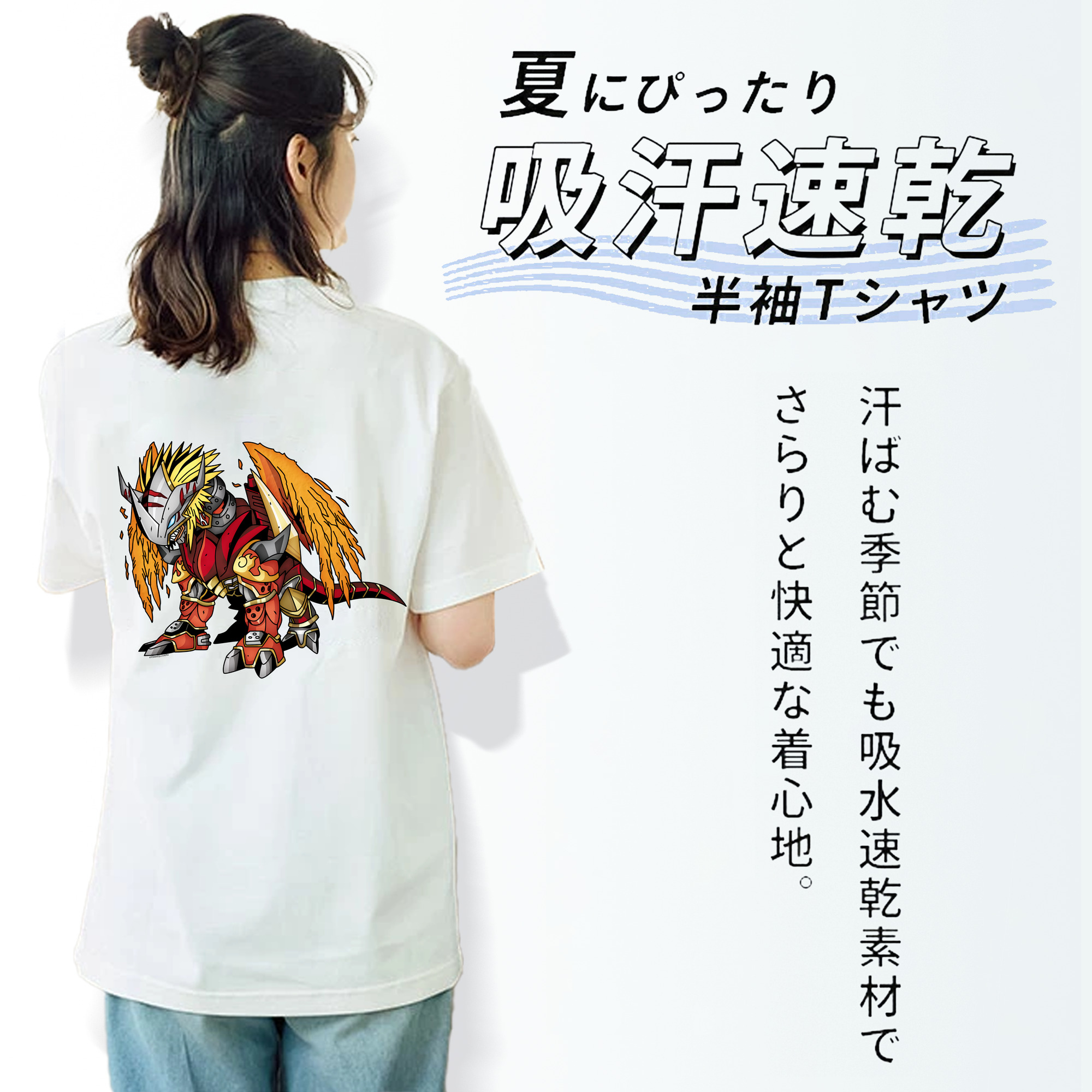 Digimon デジタルモンスター/デジモン レディース半袖Tシャツ(バックプリント)