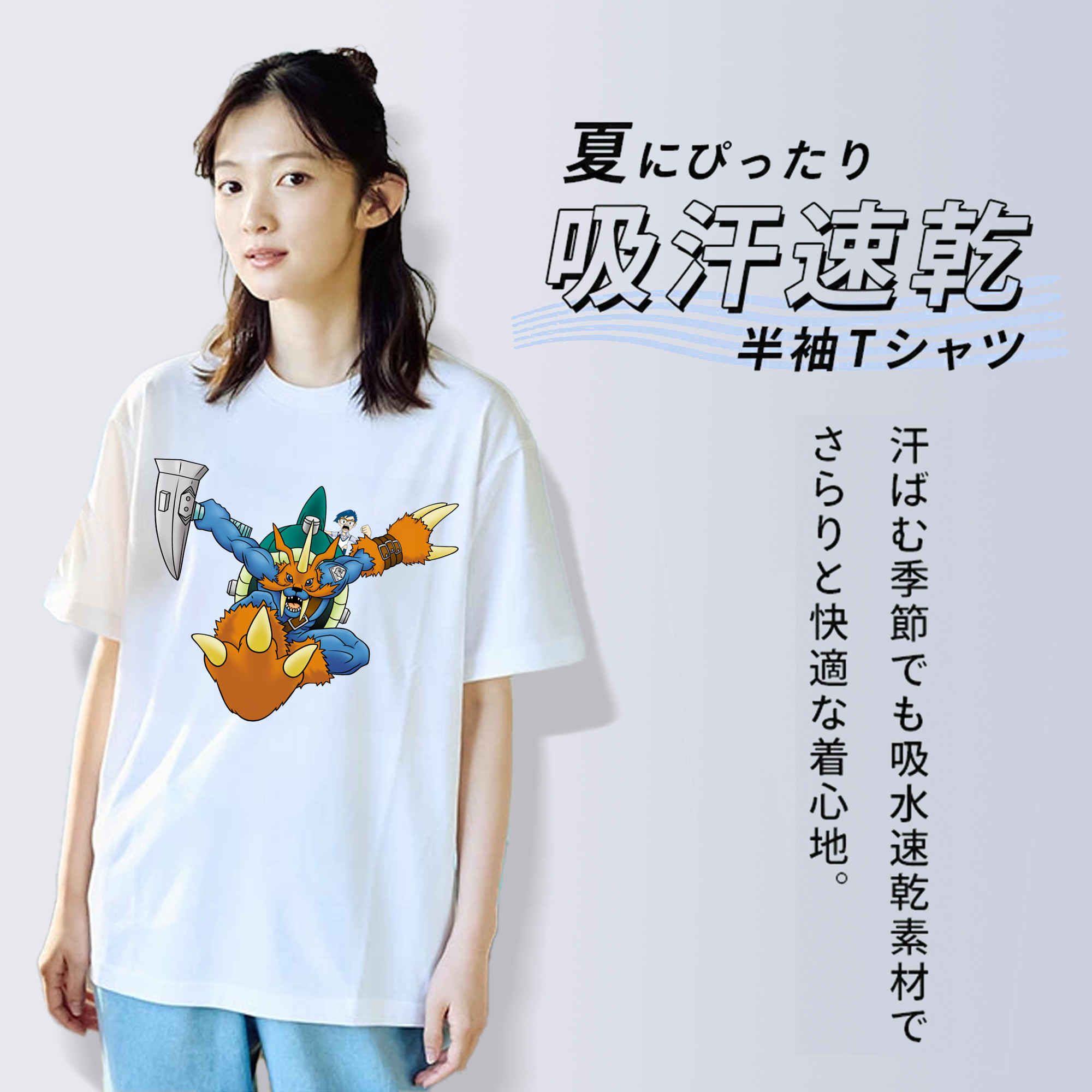Digimon デジタルモンスター/デジモン レディースカジュアルプリントTシャツ（綿100％）