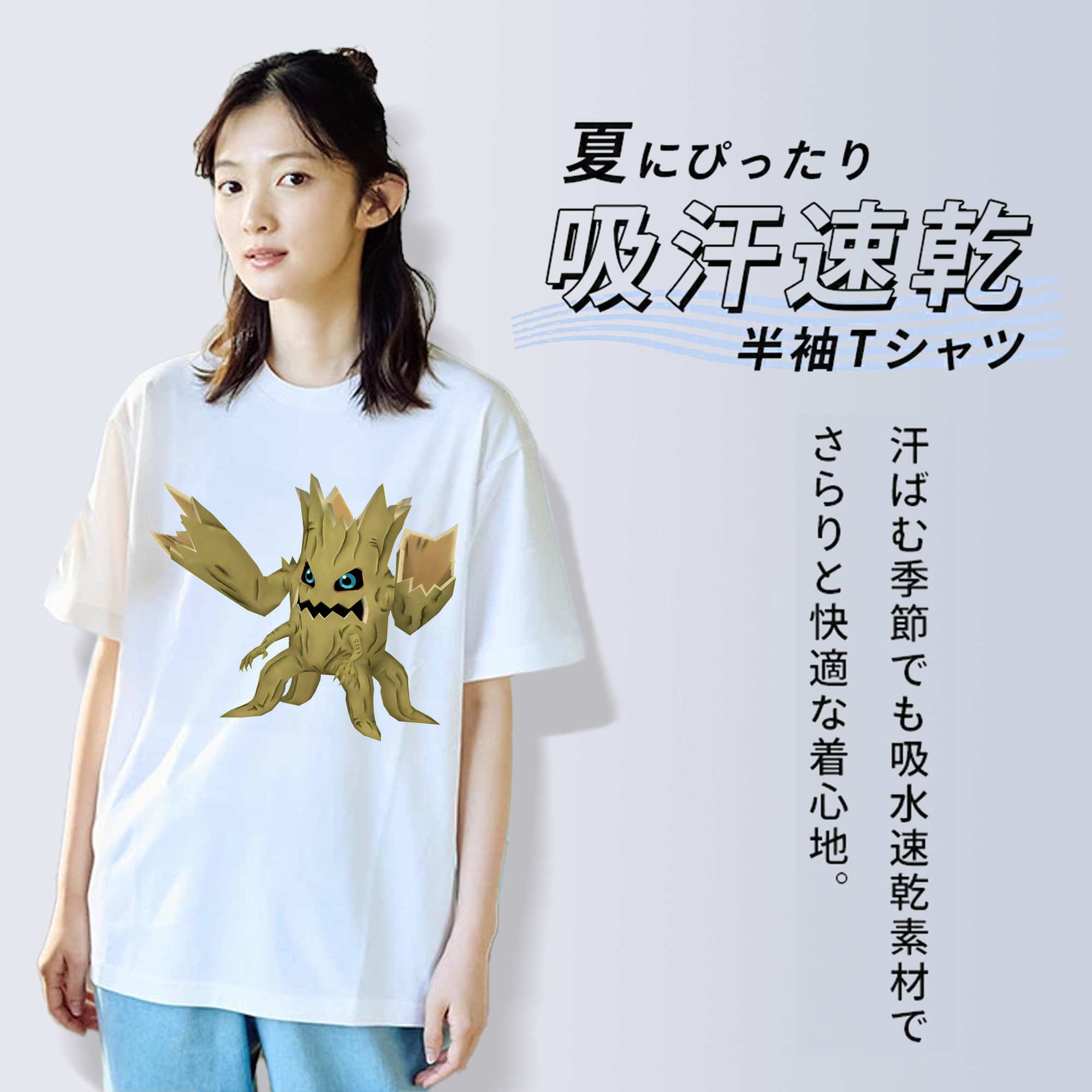 Digimon デジタルモンスター/デジモン レディースカジュアルプリントTシャツ（綿100％）
