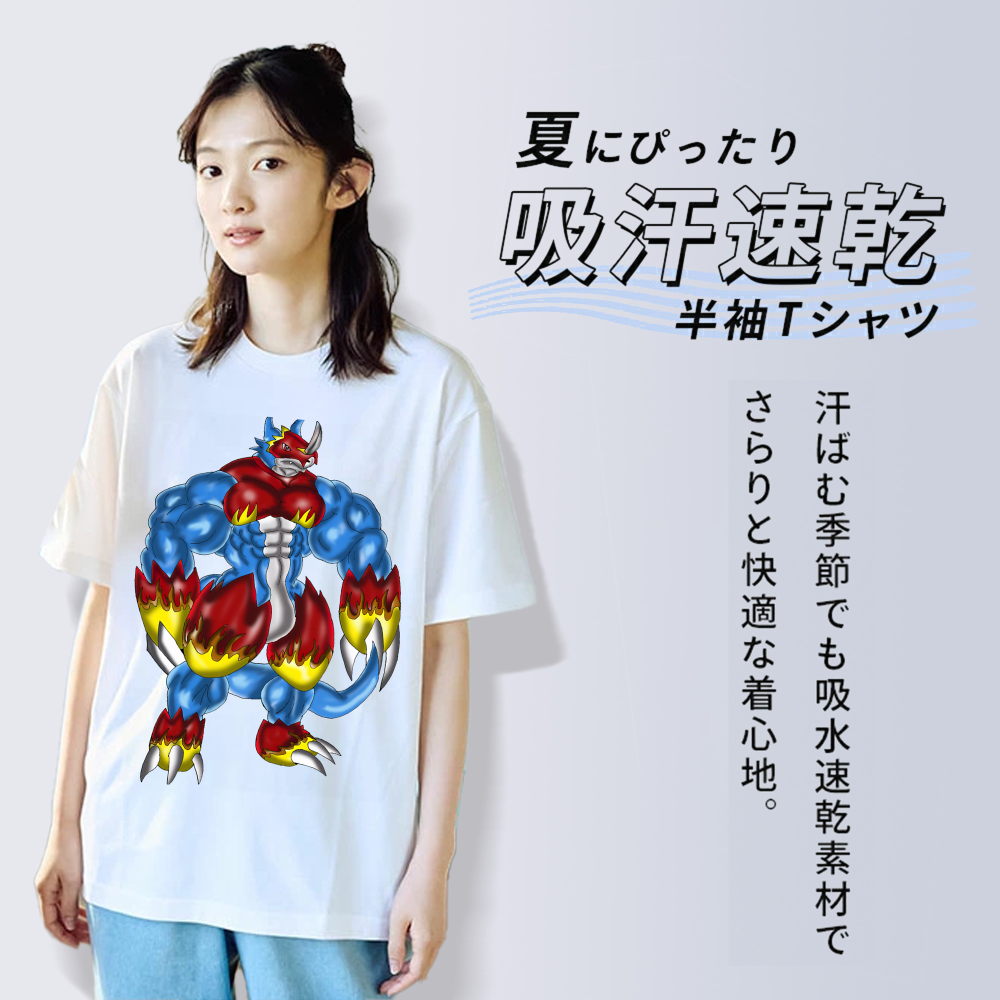 Digimon デジタルモンスター/デジモン レディースカジュアルプリントTシャツ（綿100％）