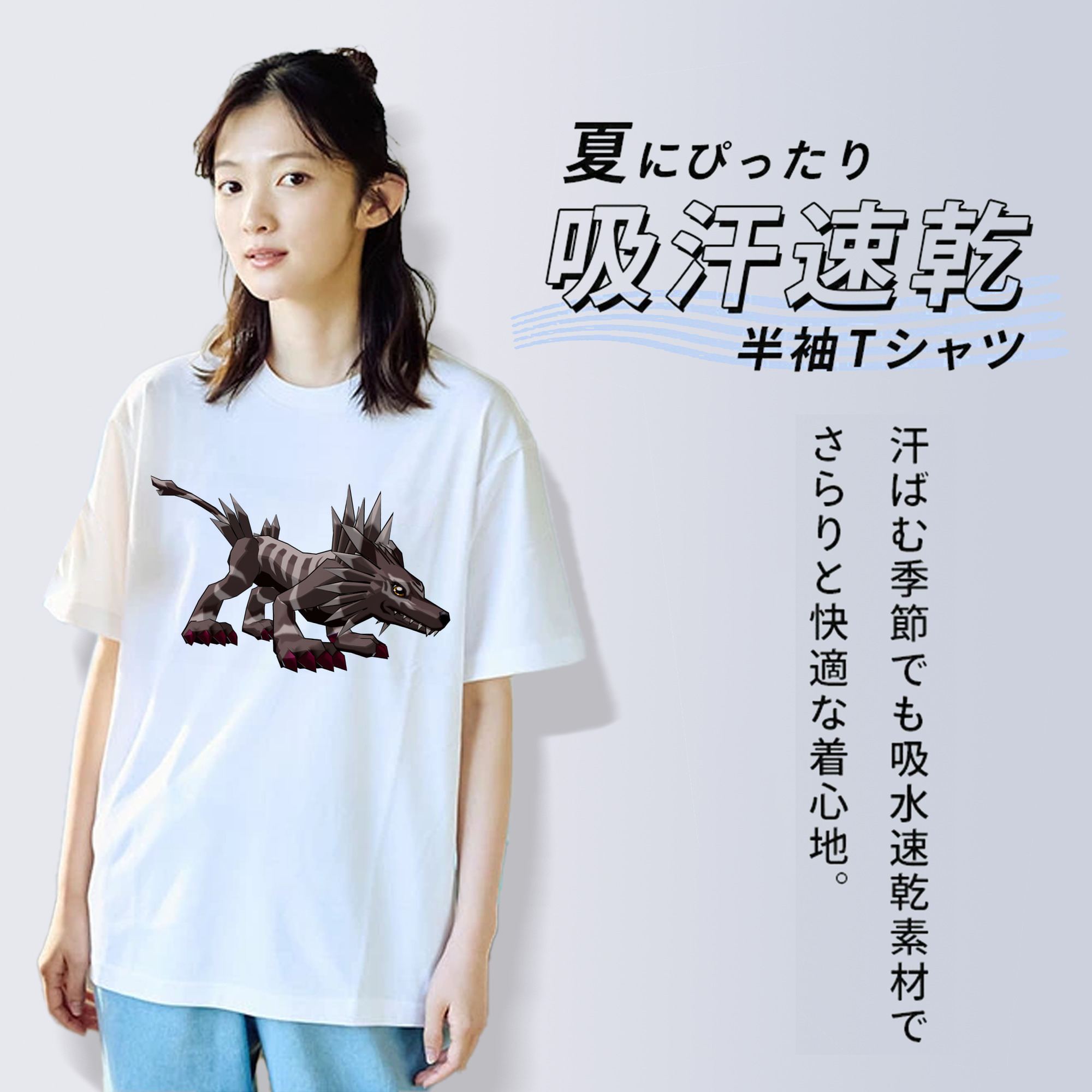 Digimon デジタルモンスター/デジモン レディースカジュアルプリントTシャツ（綿100％）