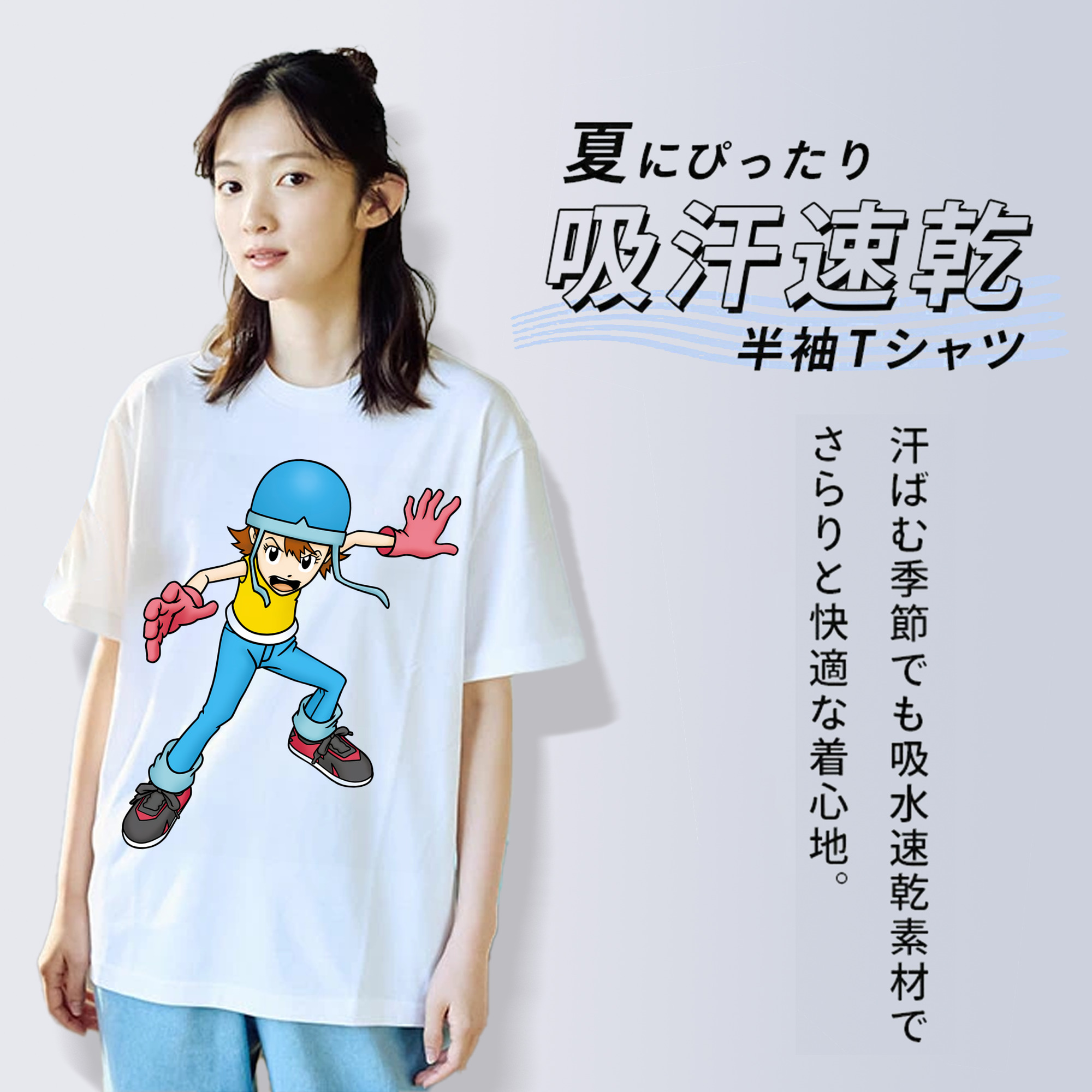 Digimon デジタルモンスター/デジモン レディースカジュアルプリントTシャツ（綿100％）