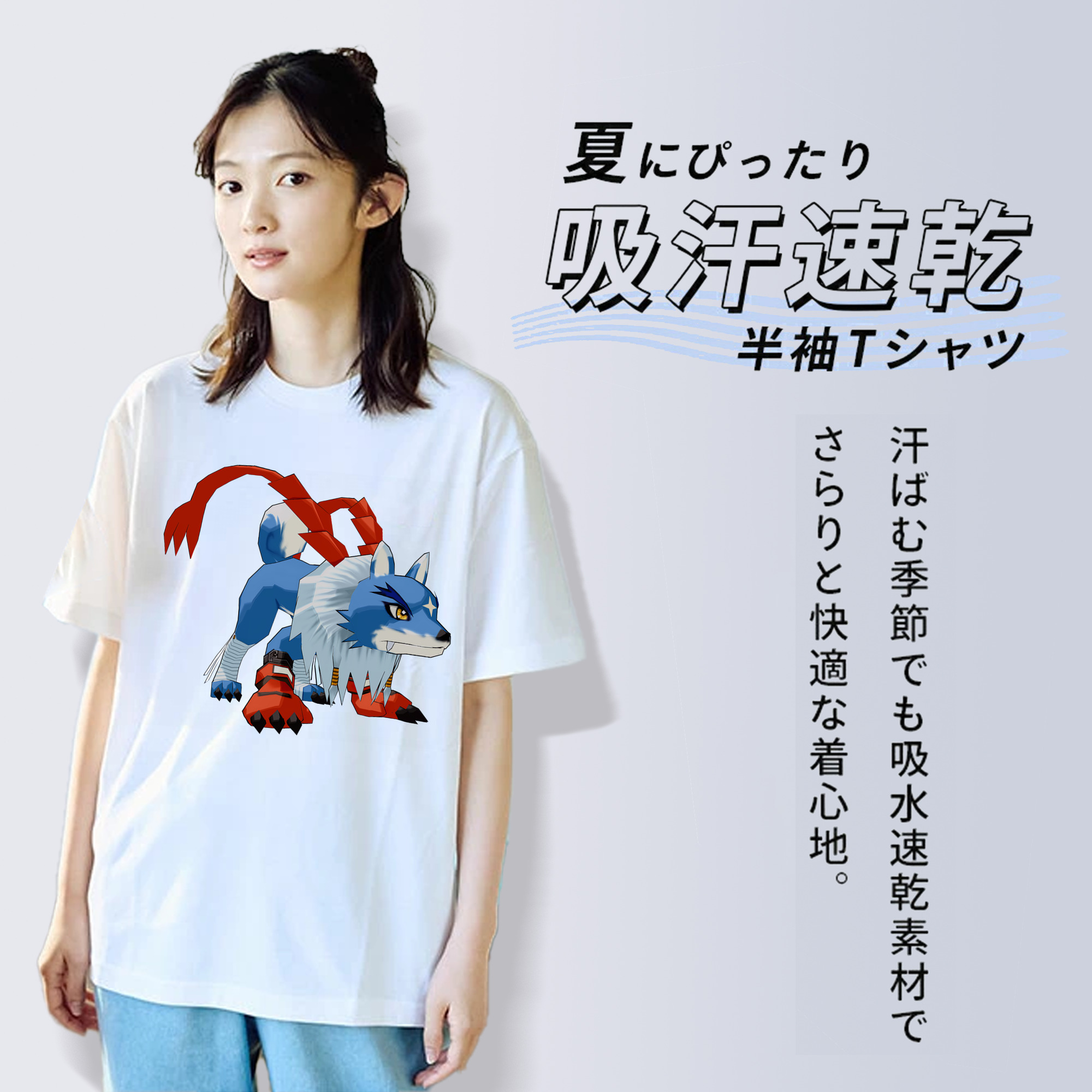 Digimon デジタルモンスター/デジモン レディースカジュアルプリントTシャツ（綿100％）