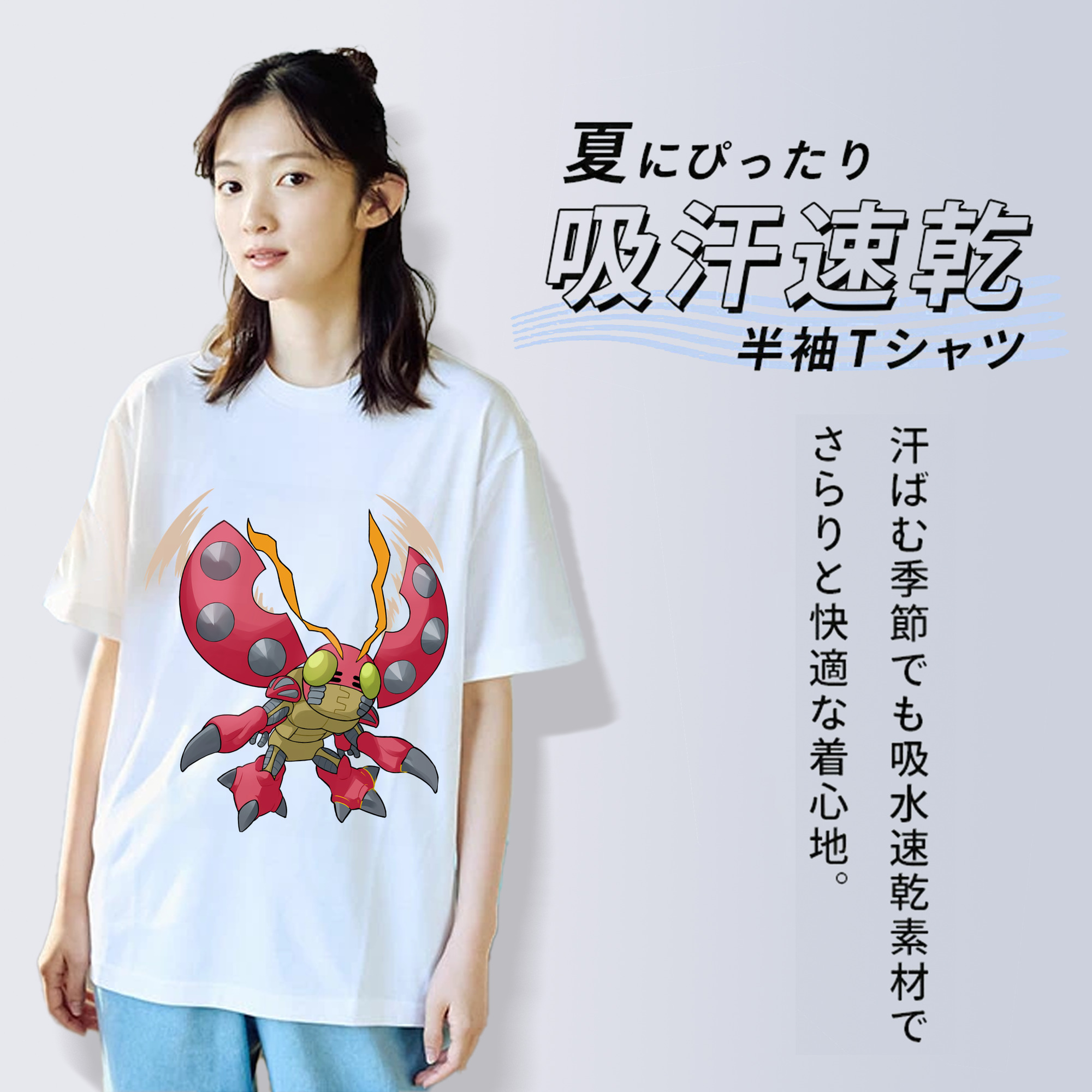 Digimon デジタルモンスター/デジモン レディースカジュアルプリントTシャツ（綿100％）