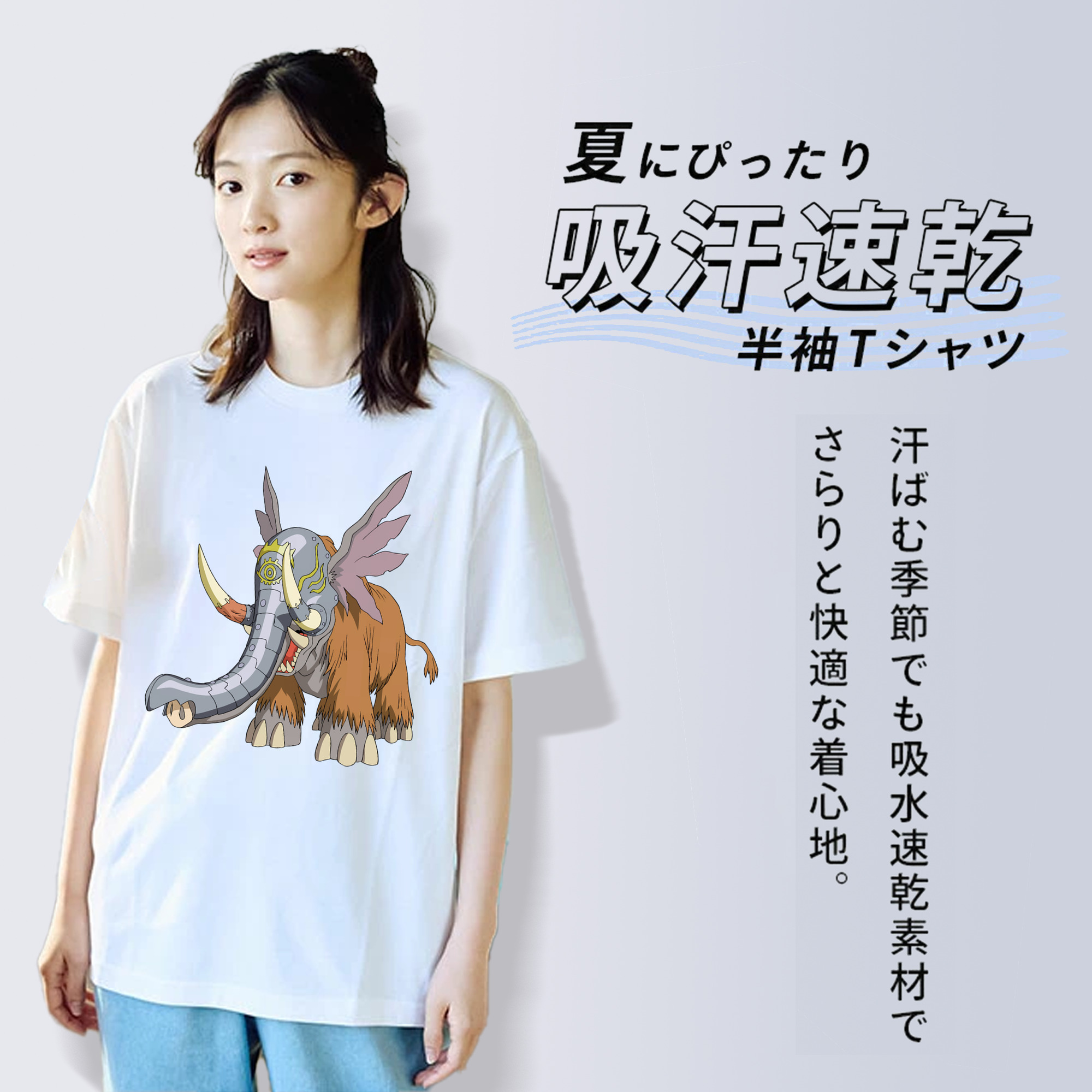 Digimon デジタルモンスター/デジモン レディースカジュアルプリントTシャツ（綿100％）