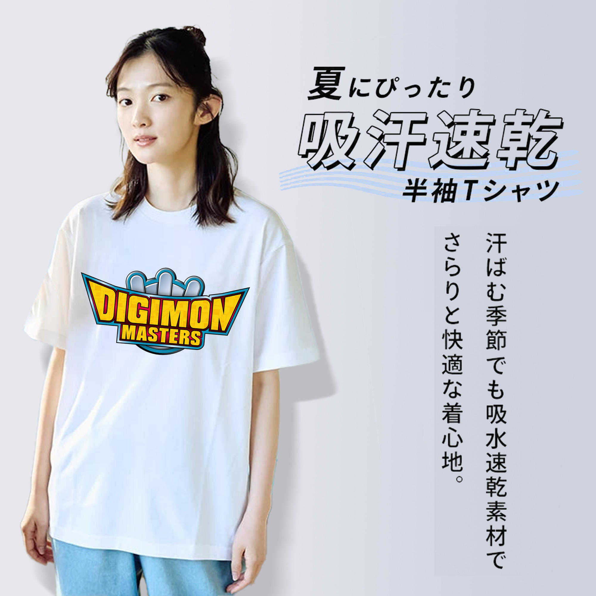Digimon デジタルモンスター/デジモン レディースカジュアルプリントTシャツ（綿100％）