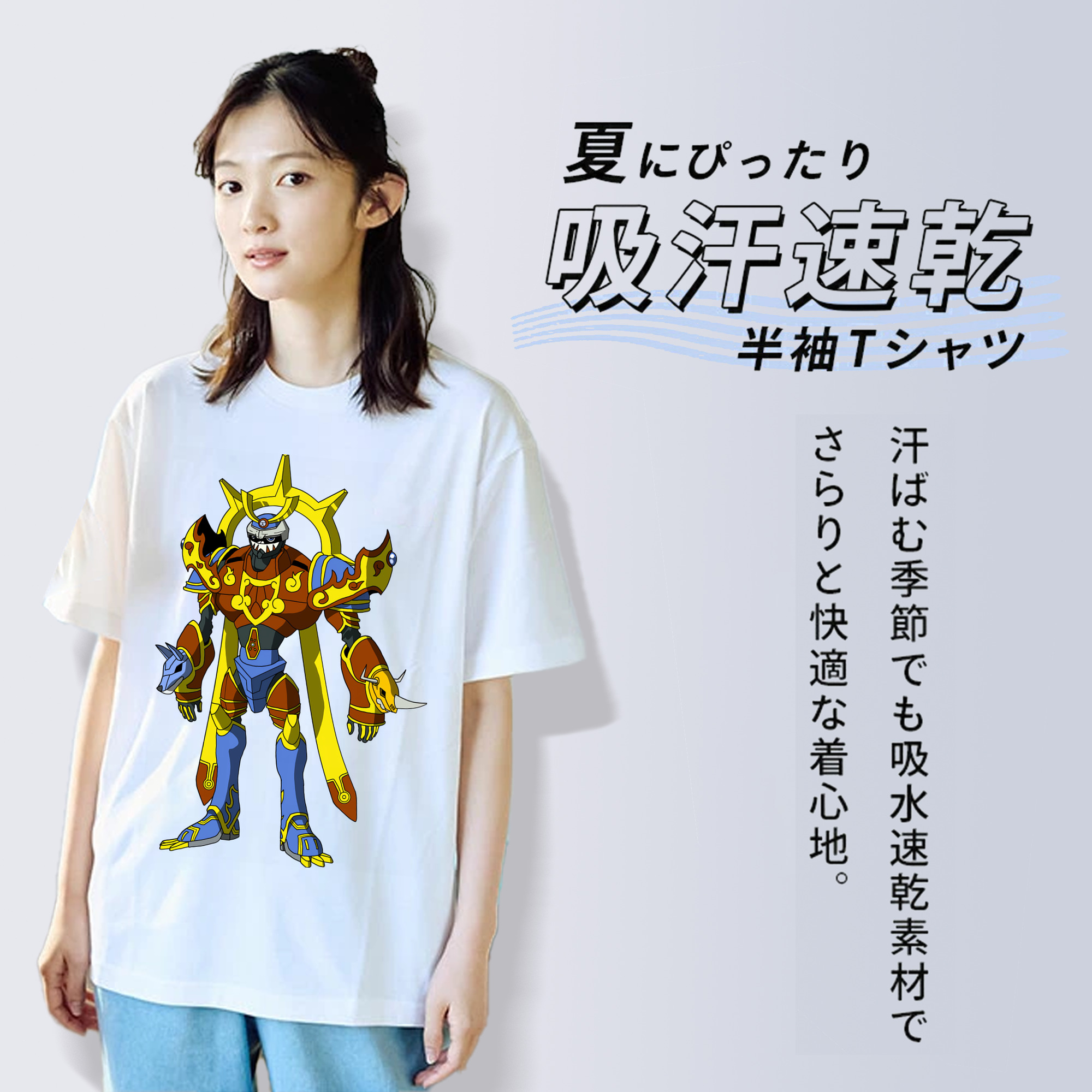 Digimon デジタルモンスター/デジモン レディースカジュアルプリントTシャツ（綿100％）