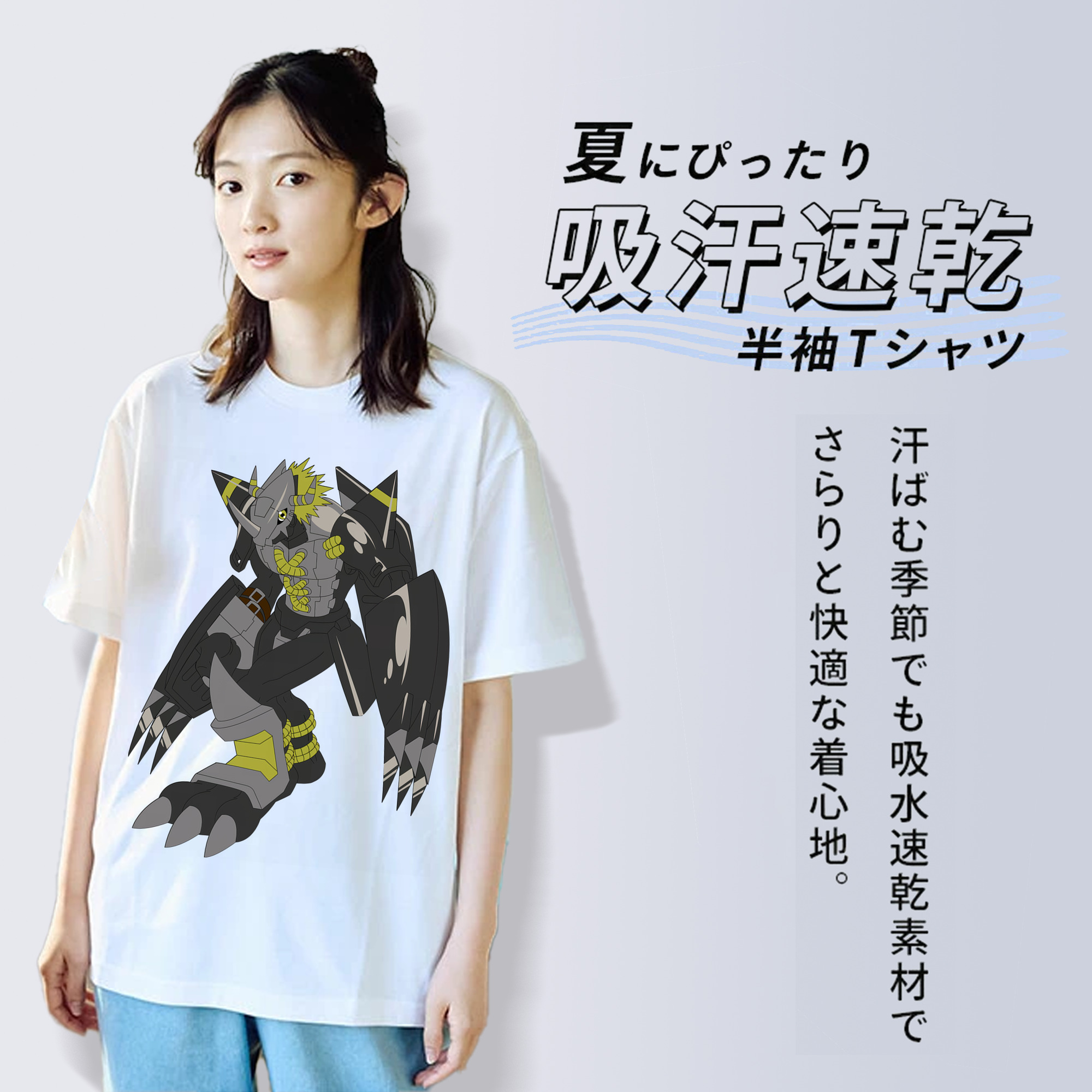Digimon デジタルモンスター/デジモン レディースカジュアルプリントTシャツ（綿100％）