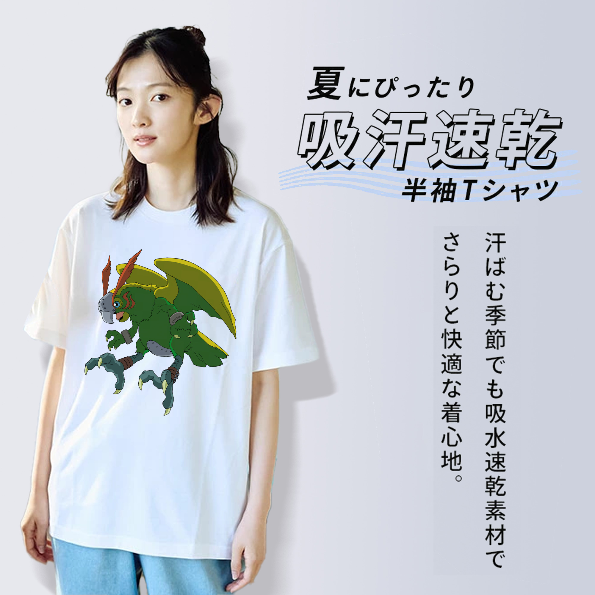 Digimon デジタルモンスター/デジモン レディースカジュアルプリントTシャツ（綿100％）