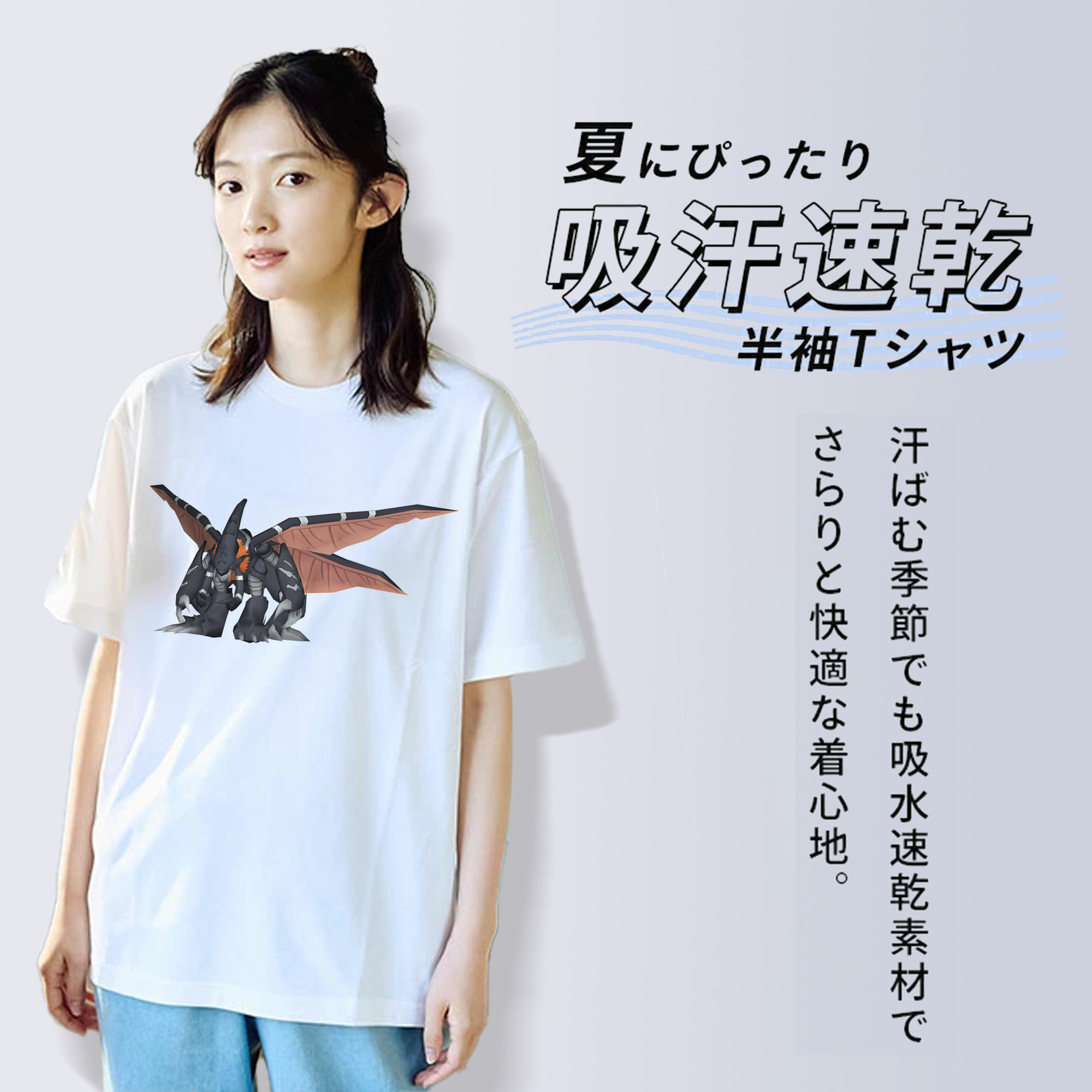 Digimon デジタルモンスター/デジモン レディースカジュアルプリントTシャツ（綿100％）