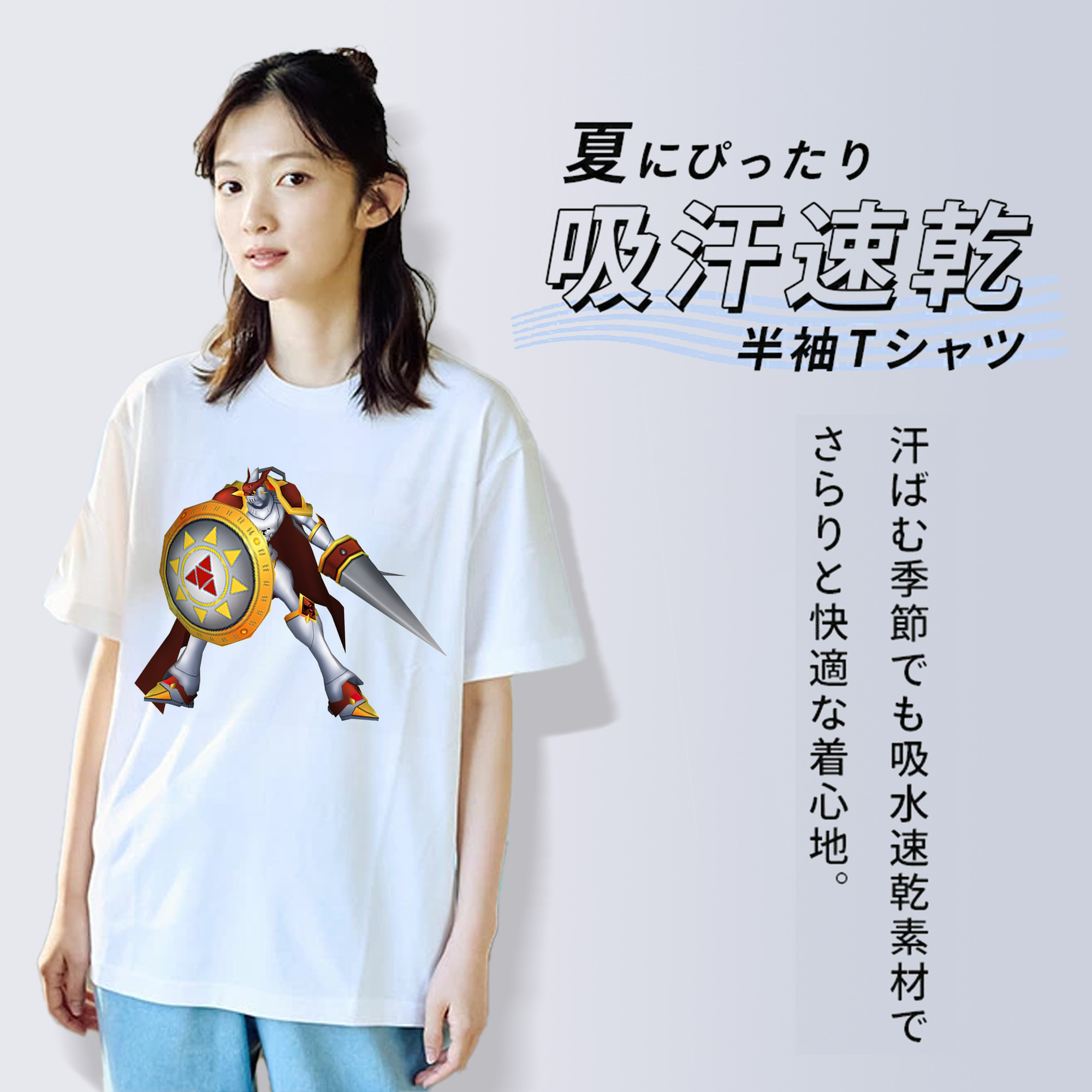 Digimon デジタルモンスター/デジモン レディースカジュアルプリントTシャツ（綿100％）