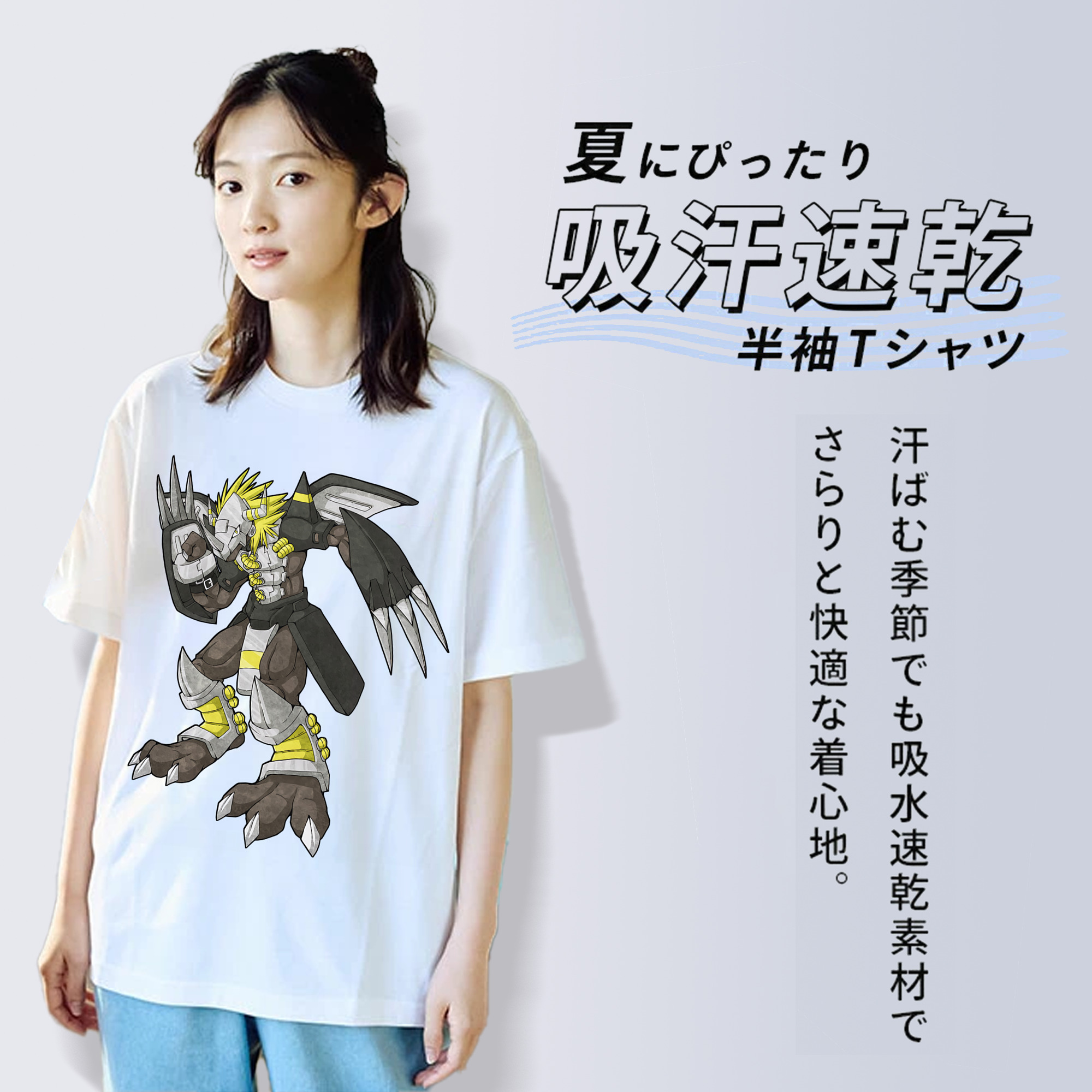 Digimon デジタルモンスター/デジモン レディースカジュアルプリントTシャツ（綿100％）