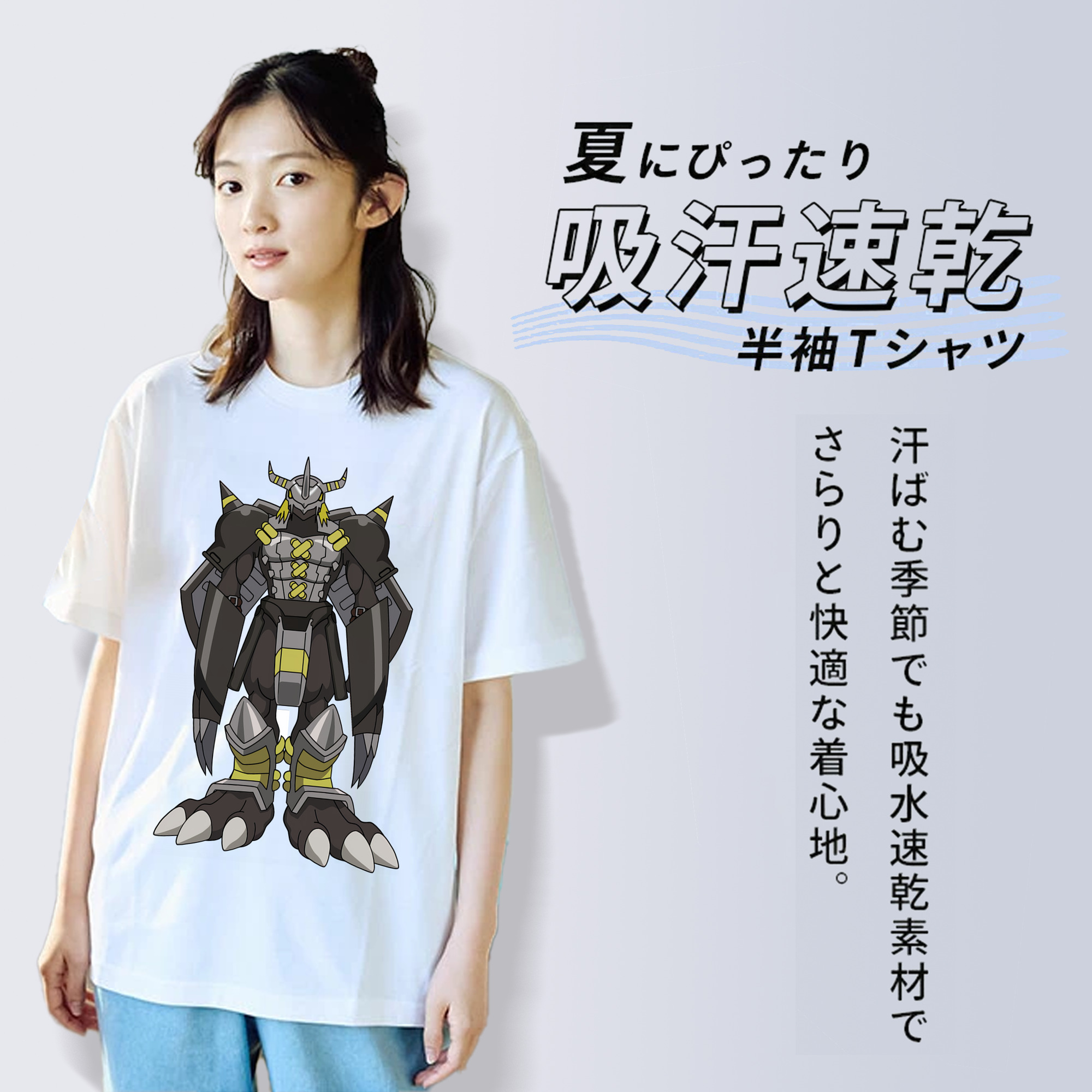 Digimon デジタルモンスター/デジモン レディースカジュアルプリントTシャツ（綿100％）
