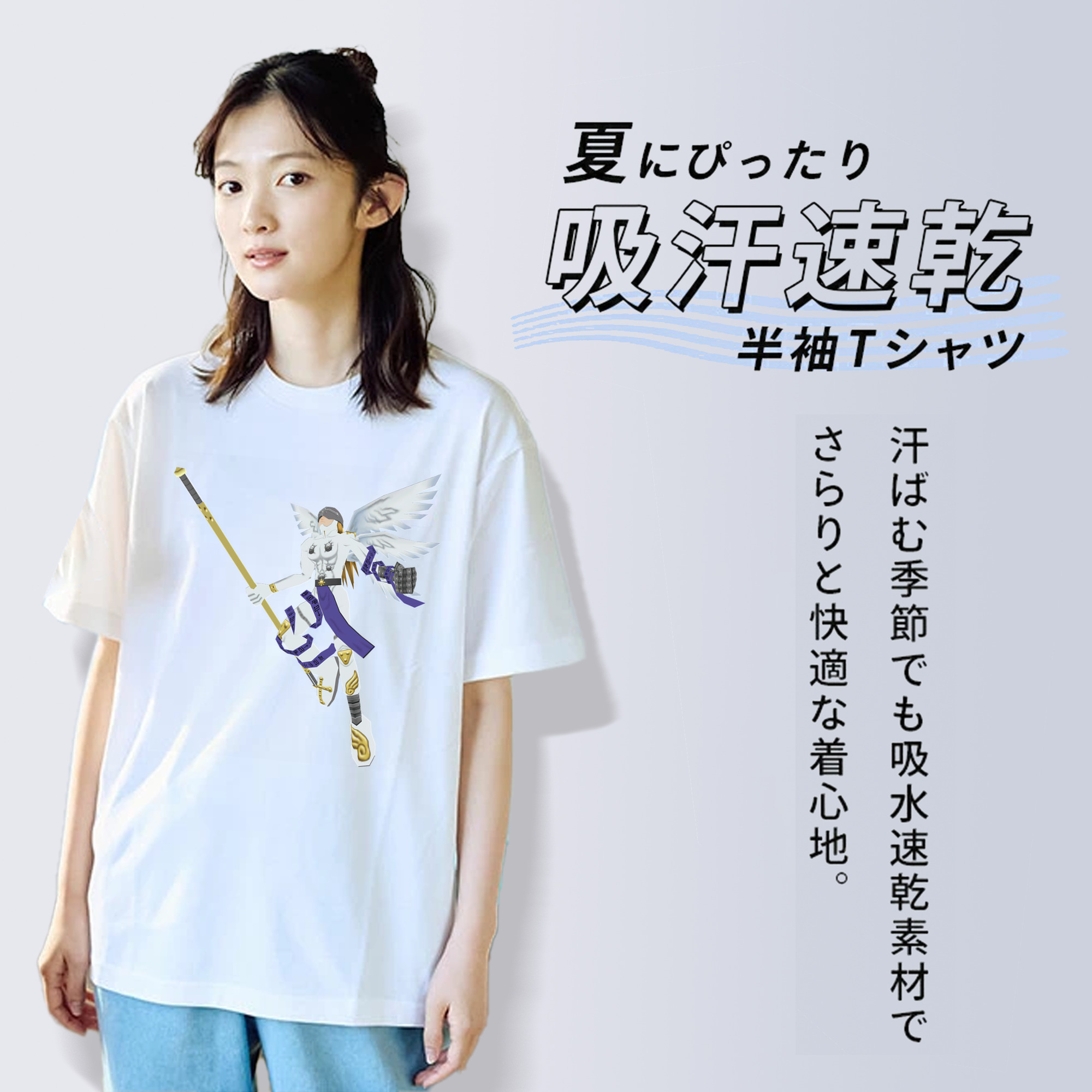 Digimon デジタルモンスター/デジモン レディースカジュアルプリントTシャツ（綿100％）