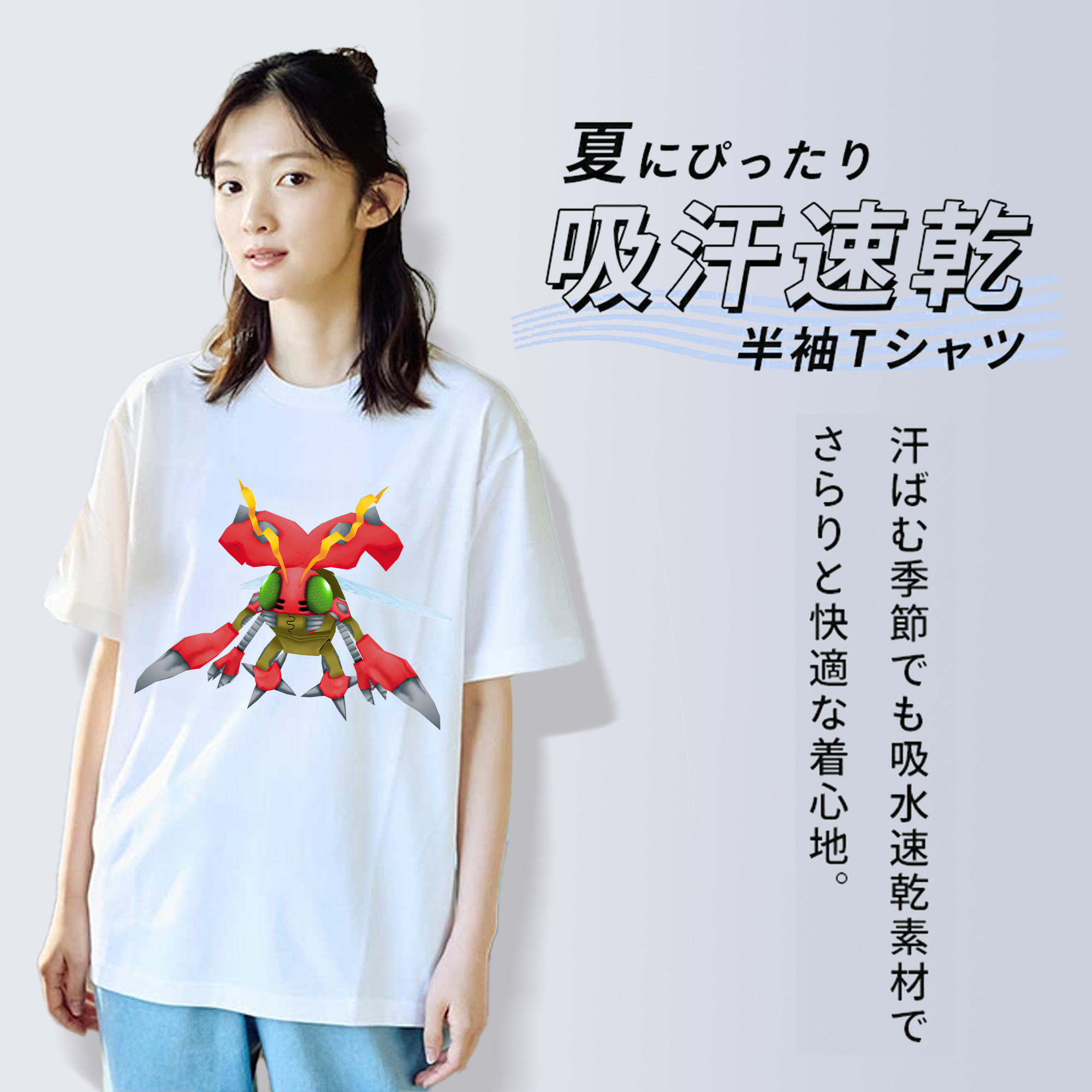 Digimon デジタルモンスター/デジモン レディースカジュアルプリントTシャツ（綿100％）