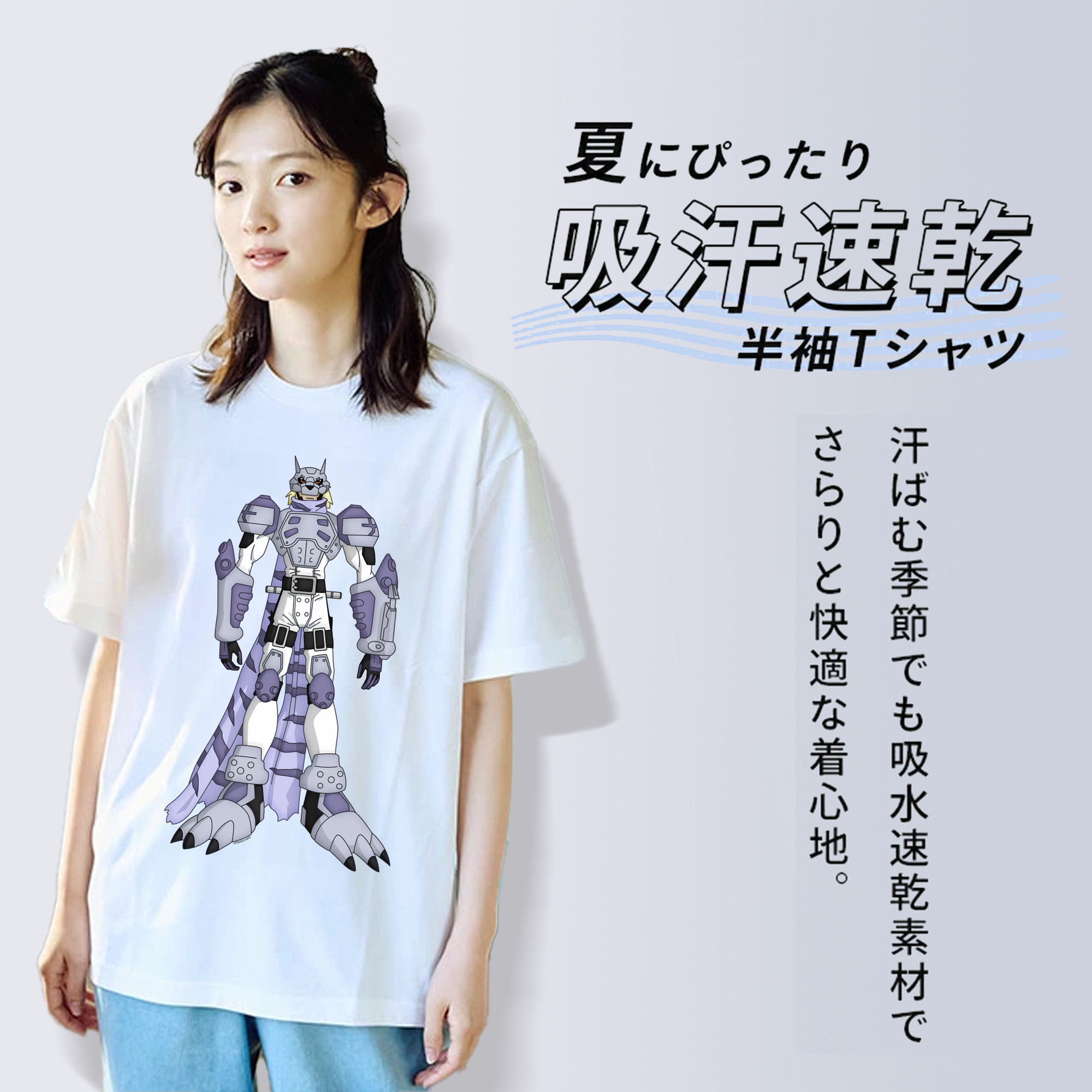 Digimon デジタルモンスター/デジモン レディースカジュアルプリントTシャツ（綿100％）