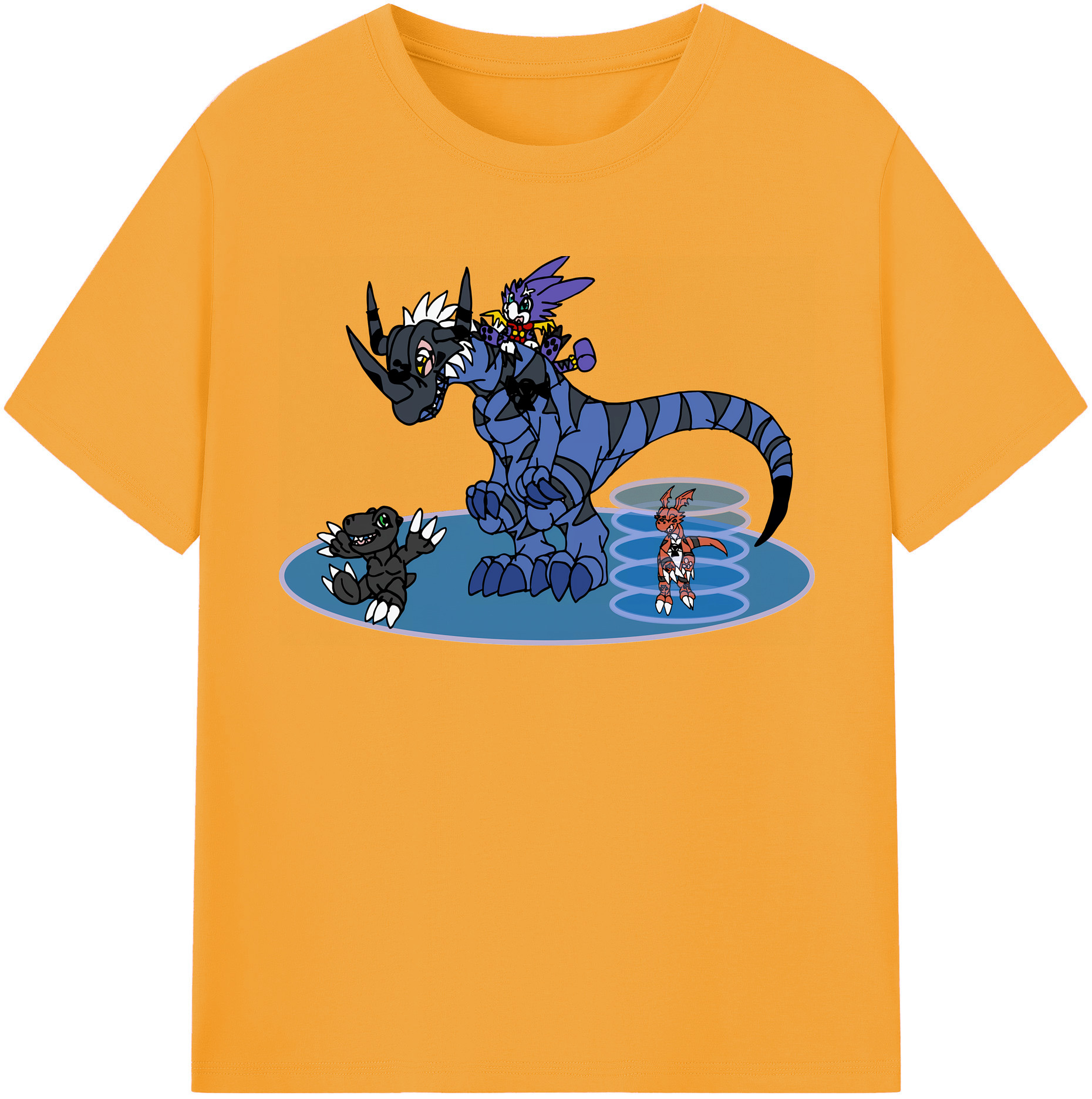 （画像用） Digimon デジタルモンスター/デジモン レディースカジュアルプリントTシャツ（綿100％）