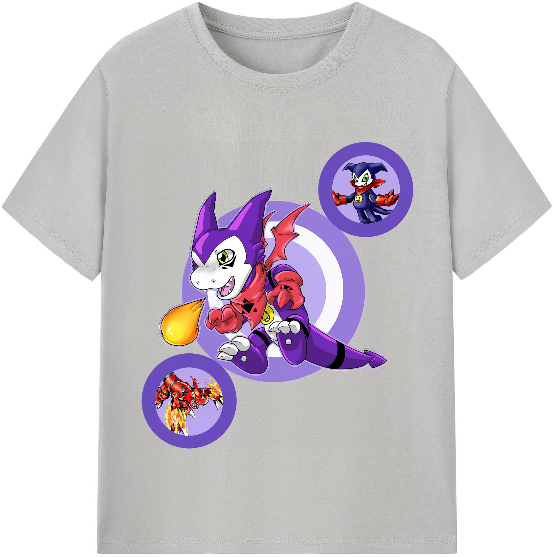 （画像用） Digimon デジタルモンスター/デジモン レディースカジュアルプリントTシャツ（綿100％）