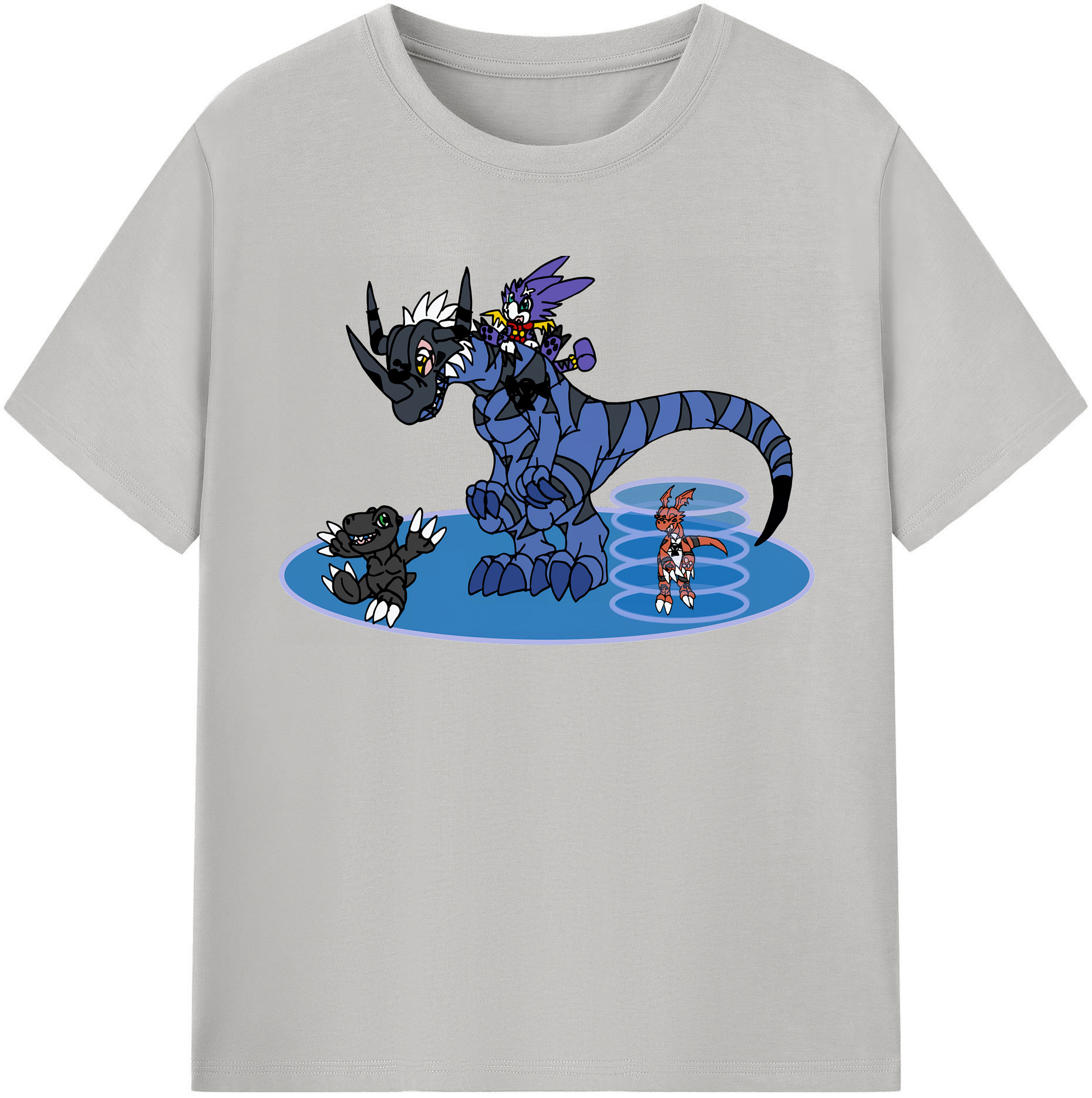 （画像用） Digimon デジタルモンスター/デジモン レディースカジュアルプリントTシャツ（綿100％）