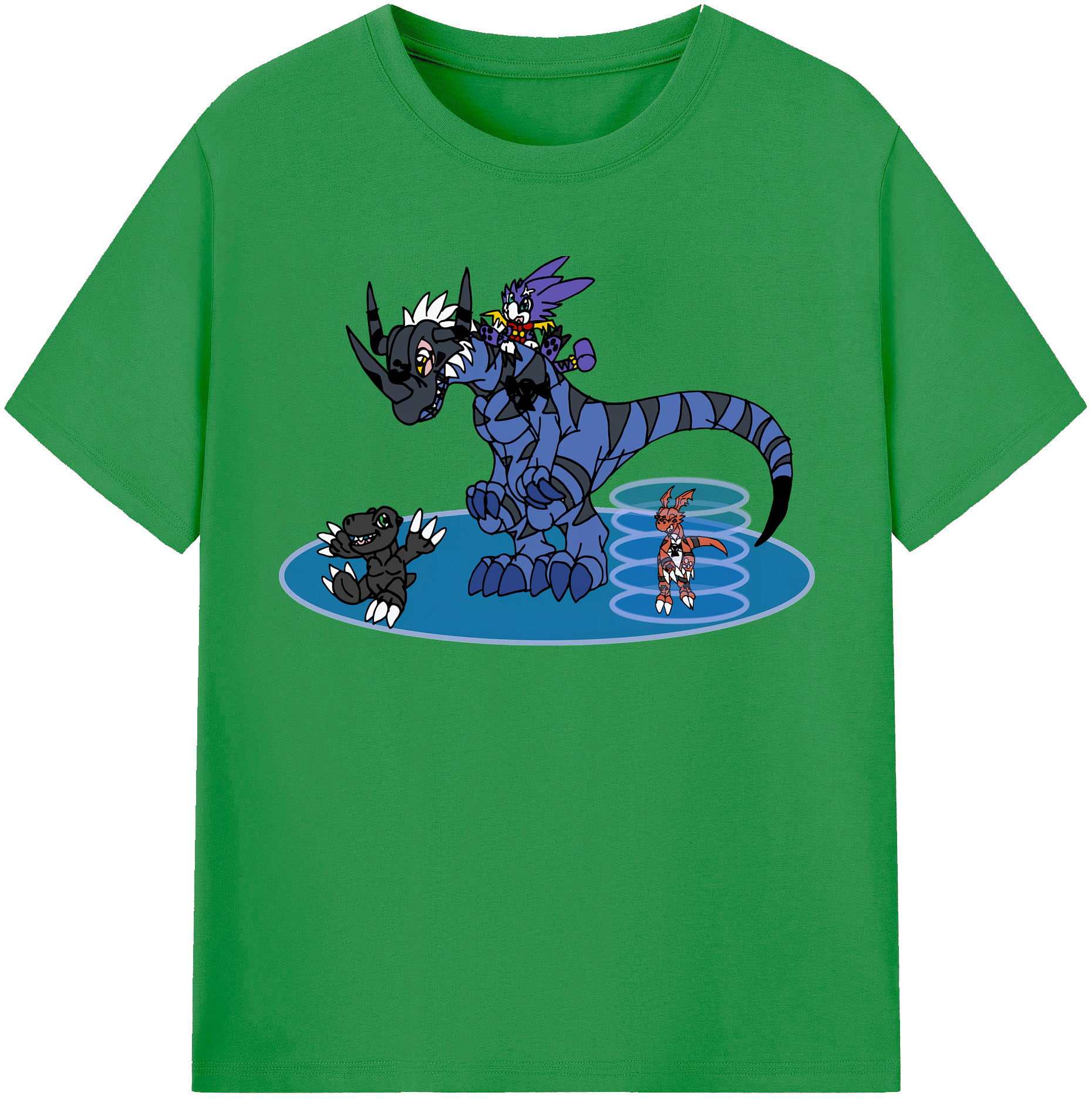 （画像用） Digimon デジタルモンスター/デジモン レディースカジュアルプリントTシャツ（綿100％）