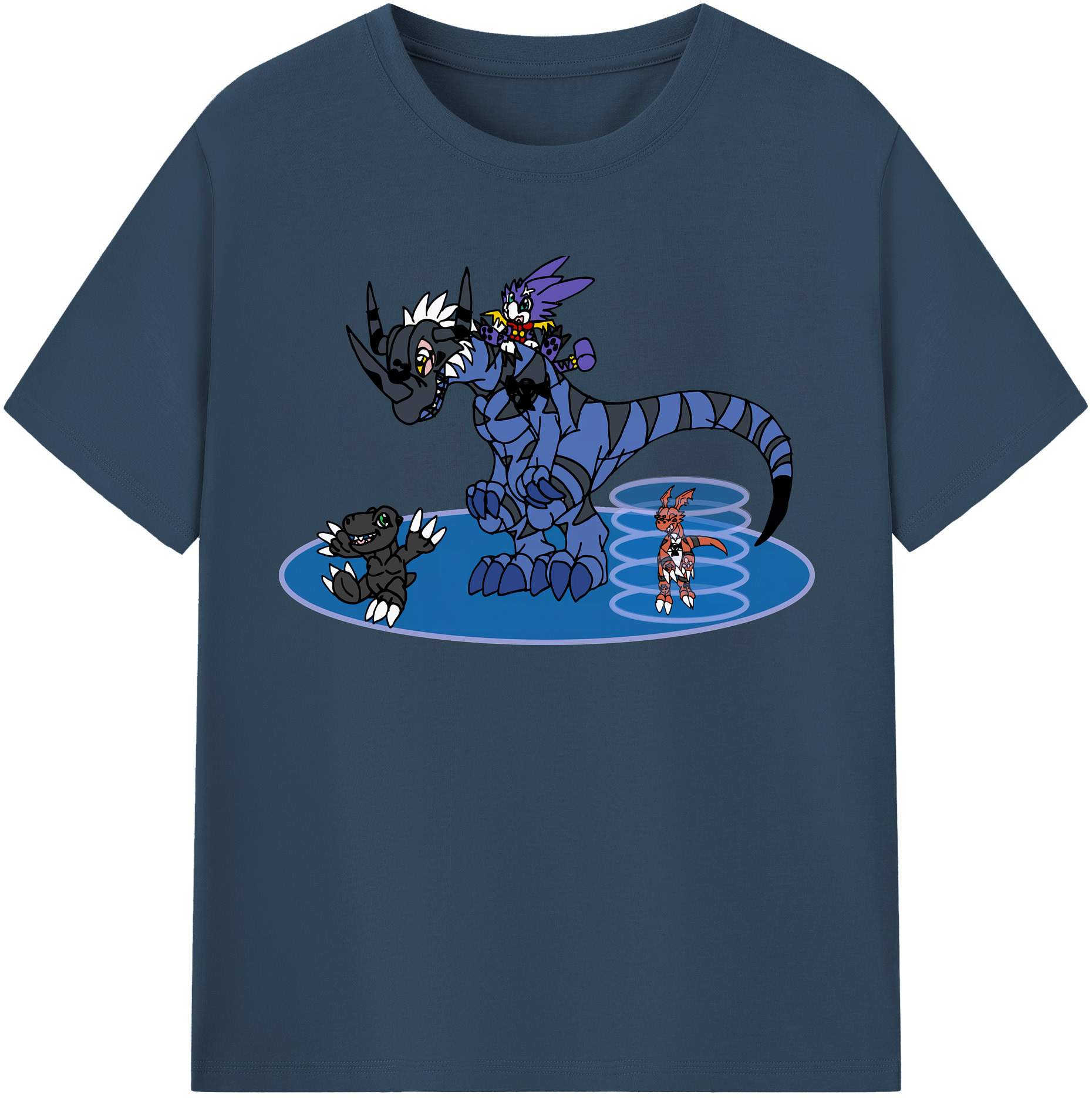 （画像用） Digimon デジタルモンスター/デジモン レディースカジュアルプリントTシャツ（綿100％）