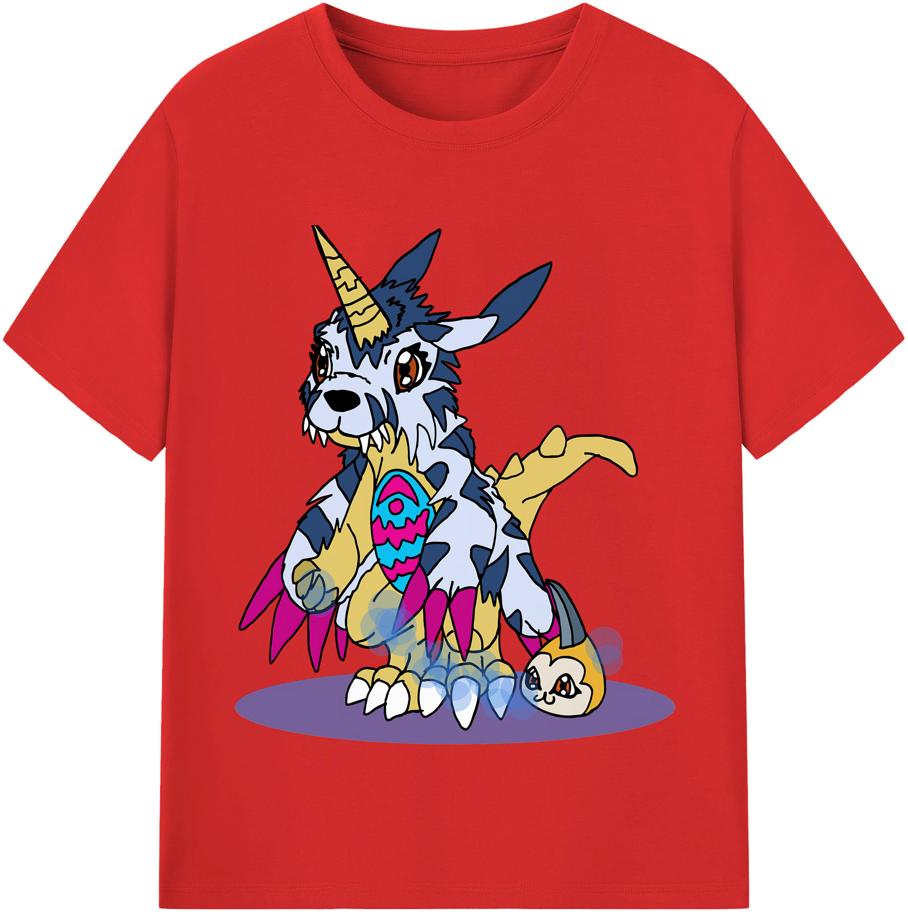 （画像用） Digimon デジタルモンスター/デジモン レディースカジュアルプリントTシャツ（綿100％）
