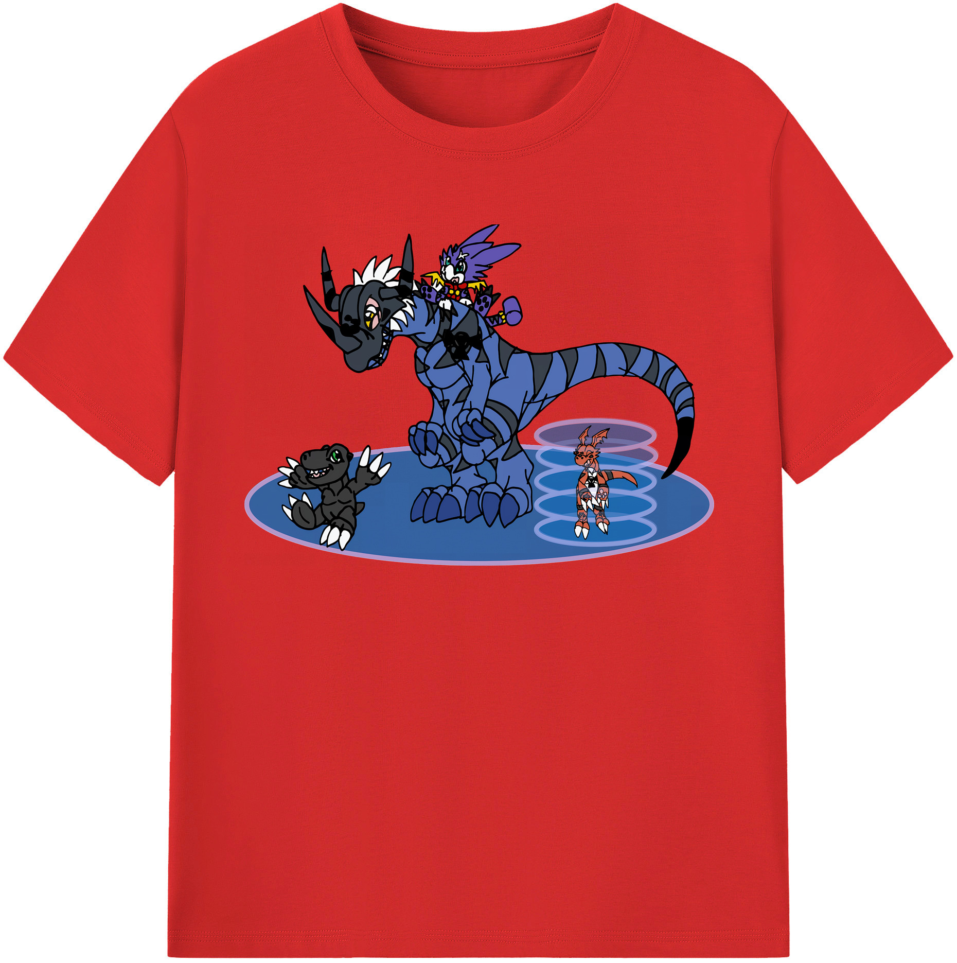 （画像用） Digimon デジタルモンスター/デジモン レディースカジュアルプリントTシャツ（綿100％）