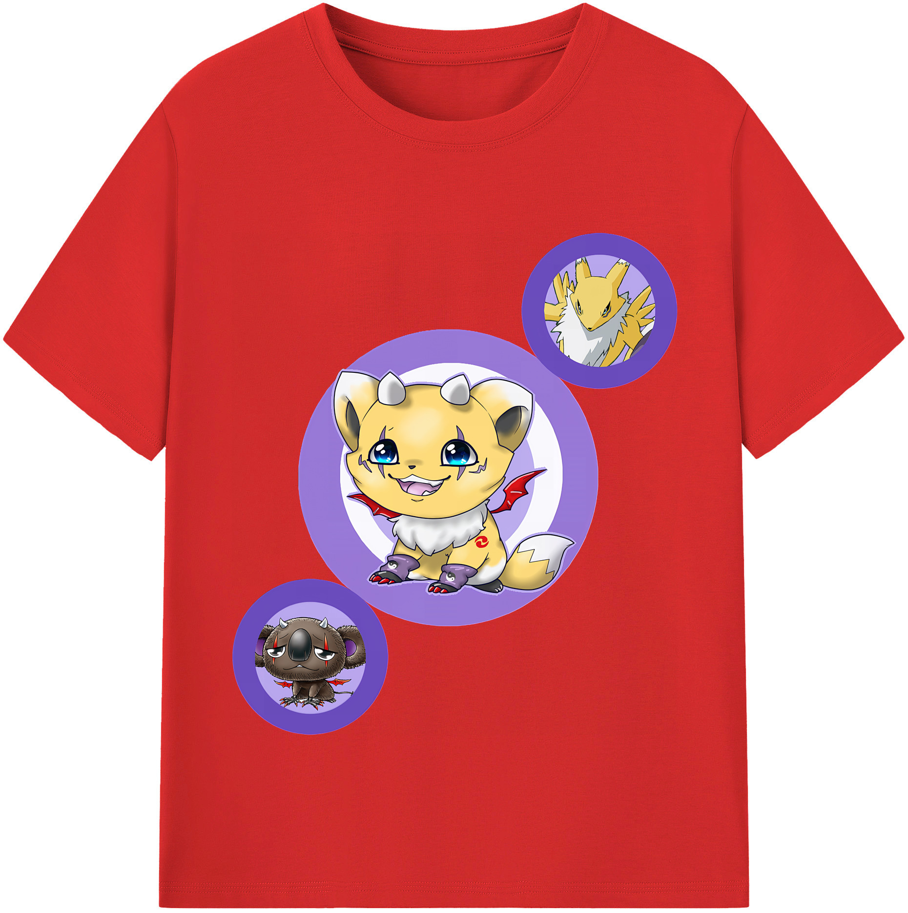 （画像用） Digimon デジタルモンスター/デジモン レディースカジュアルプリントTシャツ（綿100％）