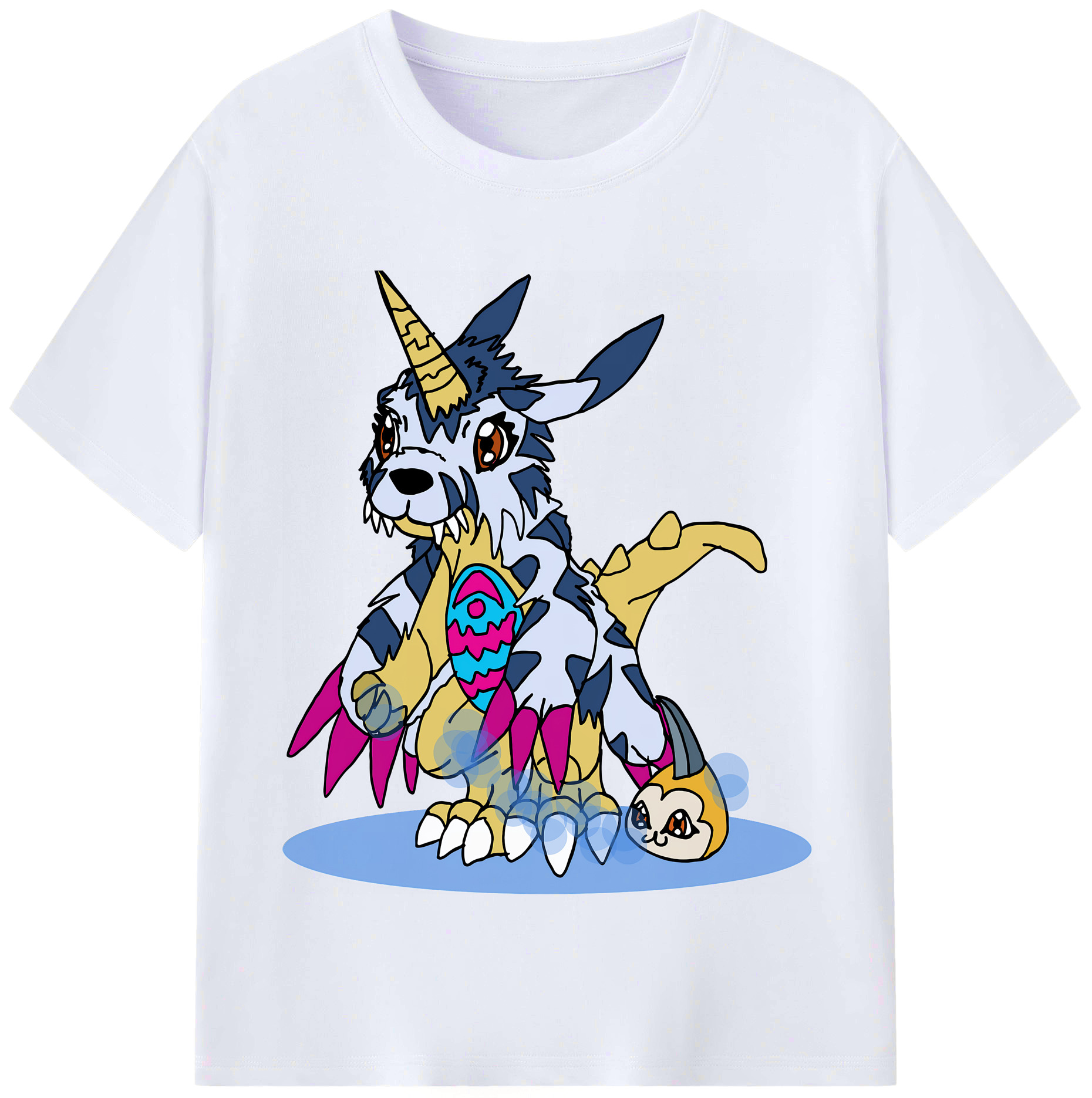 （画像用） Digimon デジタルモンスター/デジモン レディースカジュアルプリントTシャツ（綿100％）