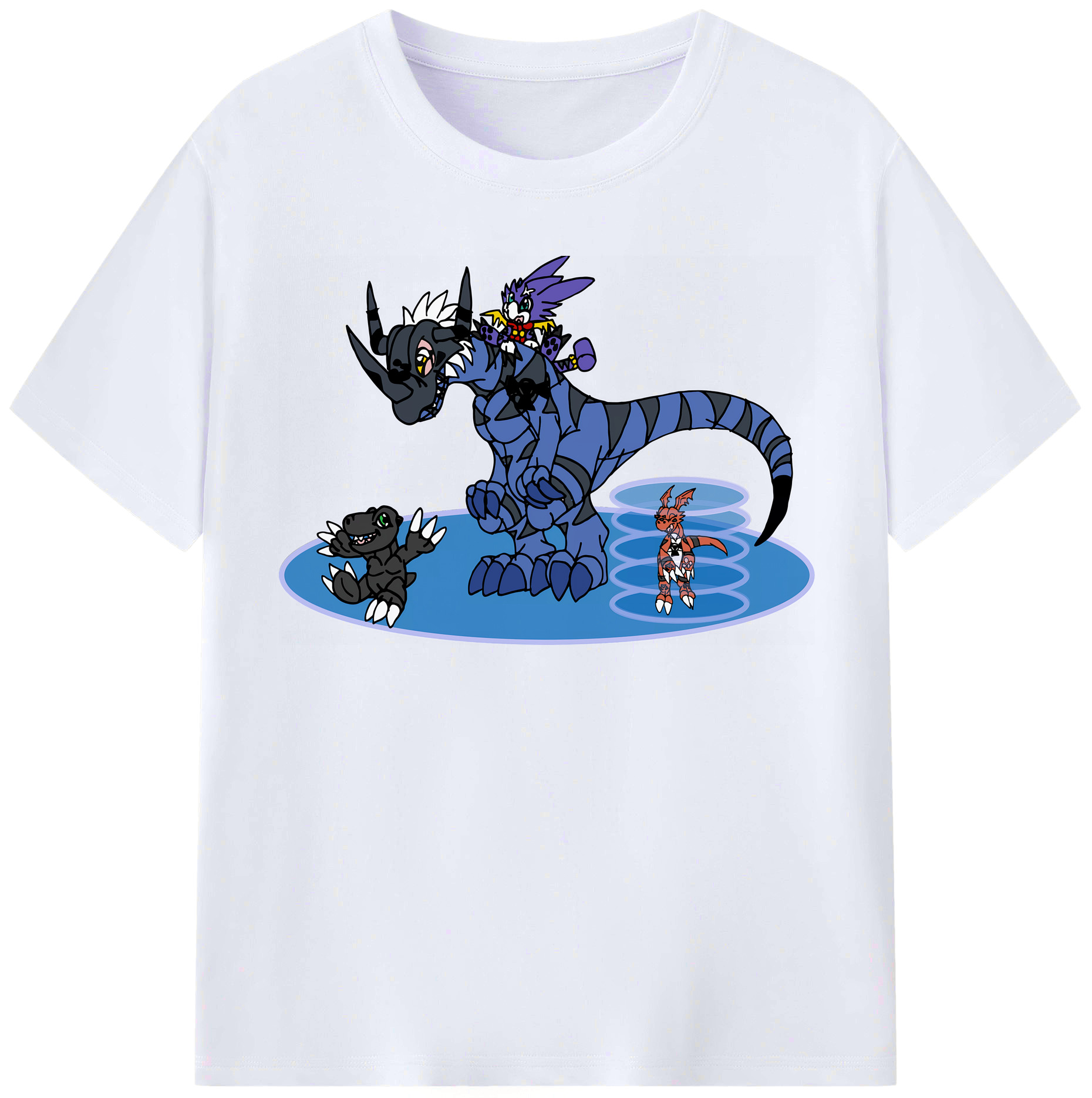 （画像用） Digimon デジタルモンスター/デジモン レディースカジュアルプリントTシャツ（綿100％）