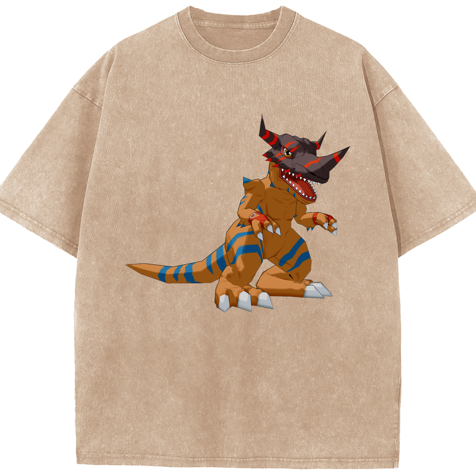 （画像用） Digimon デジタルモンスター/デジモン 綿100% ヴィンテージ風 半袖Tシャツ（フロントプリント）