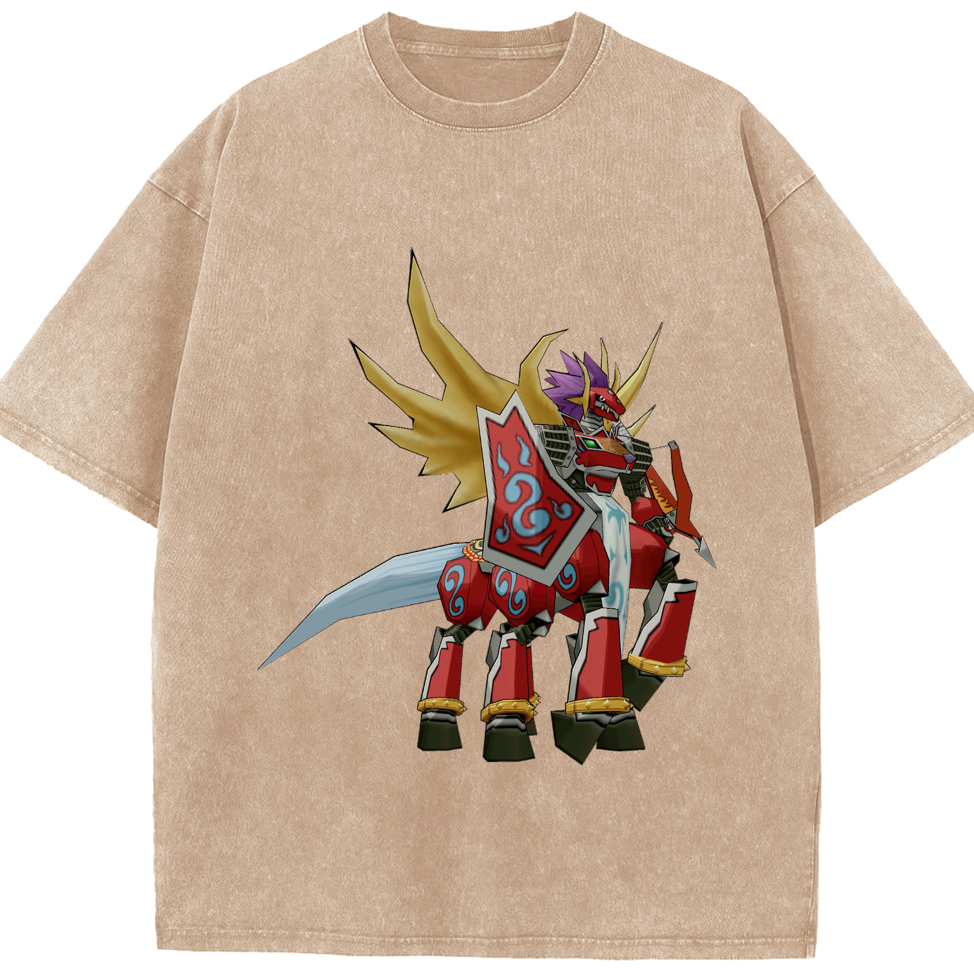 （画像用） Digimon デジタルモンスター/デジモン 綿100% ヴィンテージ風 半袖Tシャツ（フロントプリント）